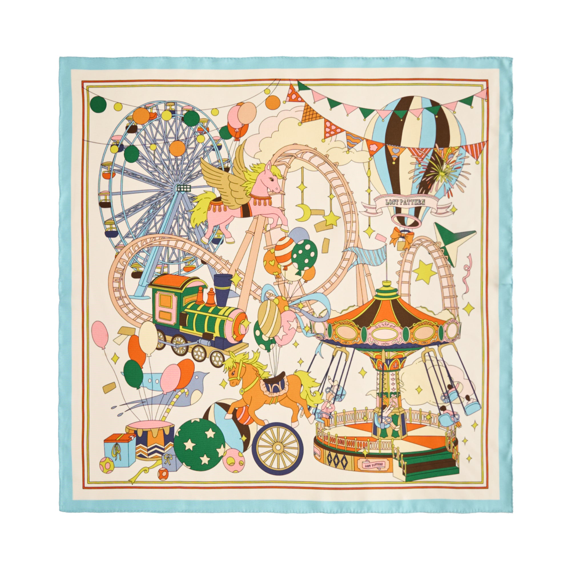 "Pop Pony" Silk Twill Bandana Scarf - Champagne