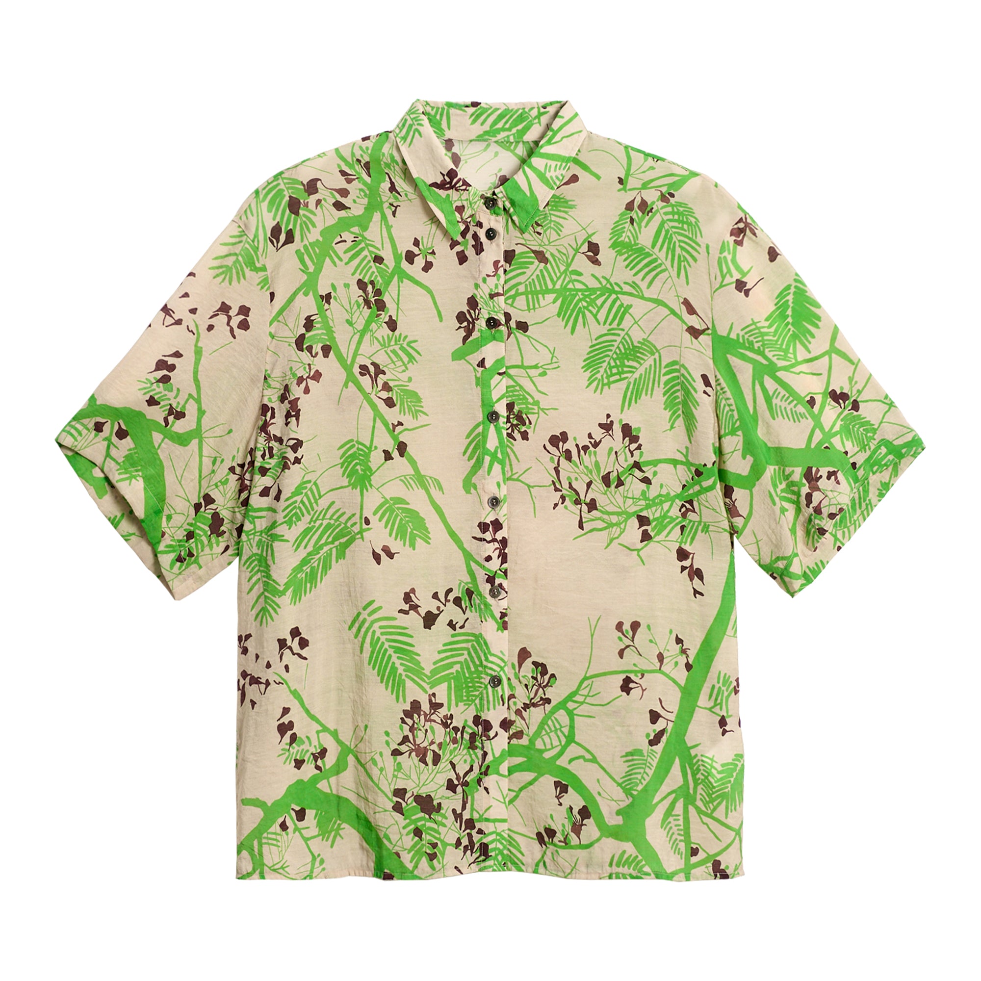 "Coco Dream" Oversized Shirt - Khaki & Green