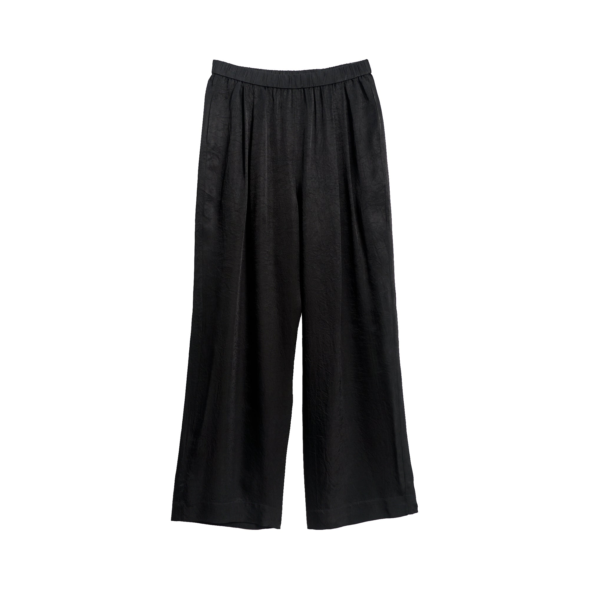 "Beach Blossom" Wide-Leg Pants - Black