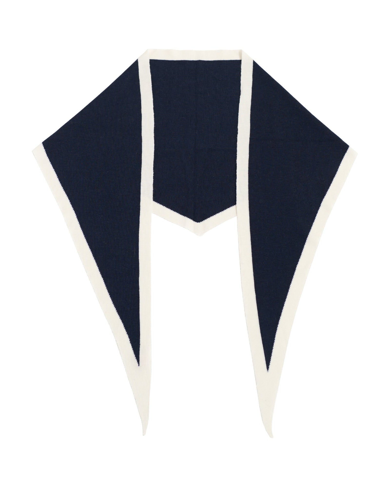 "Triangle Frame" Cashmere Triangle Scarf - Navy