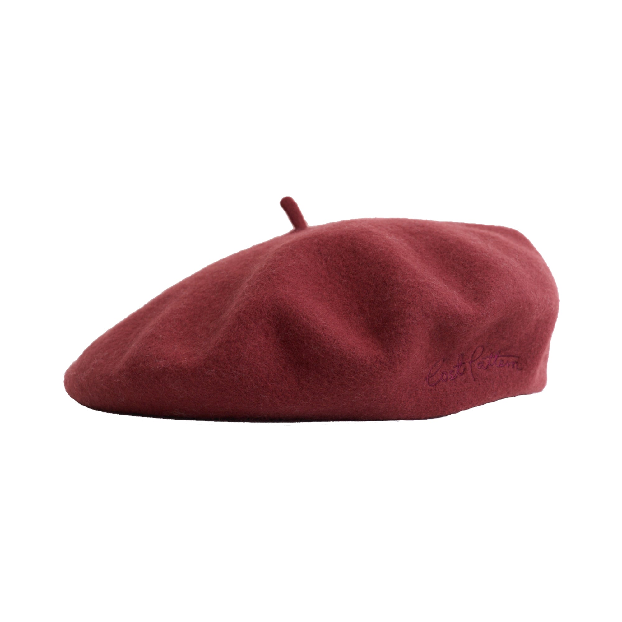 "Bon Chic" Wool Beret- Bordeaux Red - Bordeaux Red - LOST PATTERN Cashmere