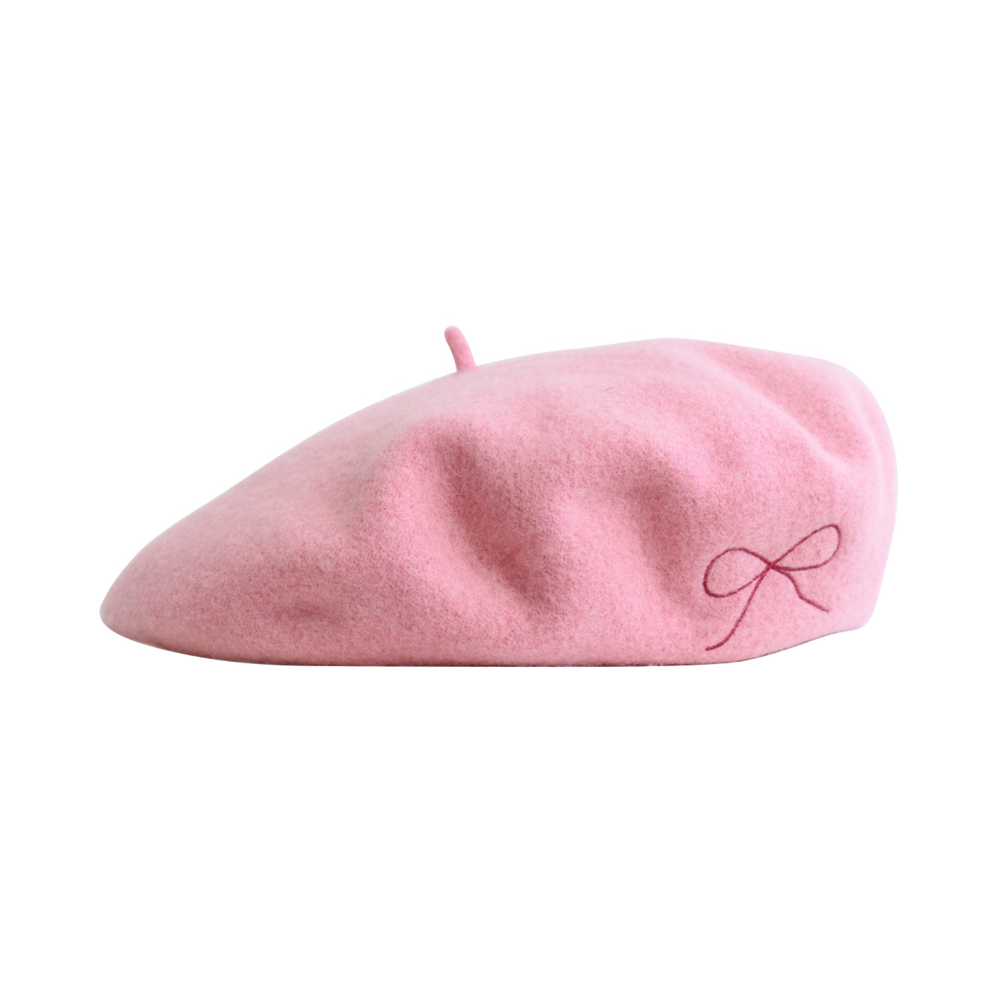 "Bon Chic" Wool Beret- Pink - Pink - LOST PATTERN Cashmere