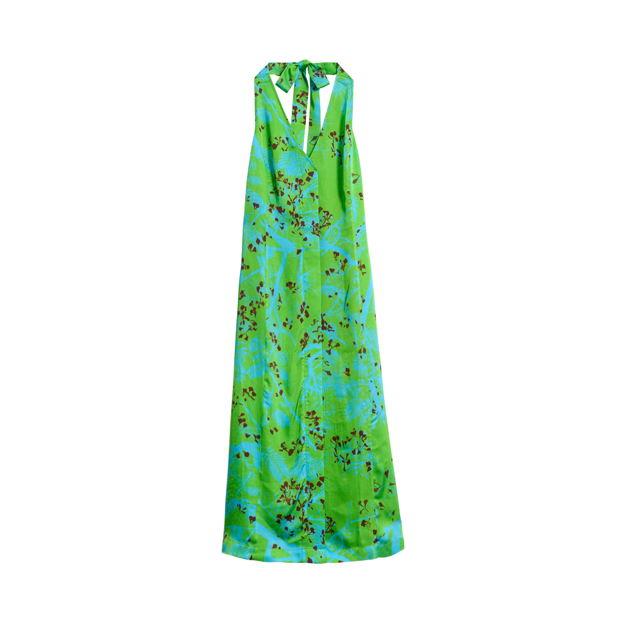 “Coco Dream” Halter Midi Dress - Green - S - LOST PATTERN Dress