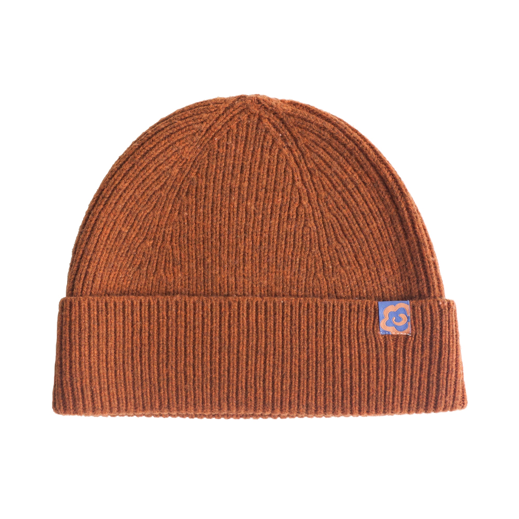 "Extra Fine Marino" Wool Knit Beanie Hat - Burnt Orange - Burnt Orange - LOST PATTERN Cashmere