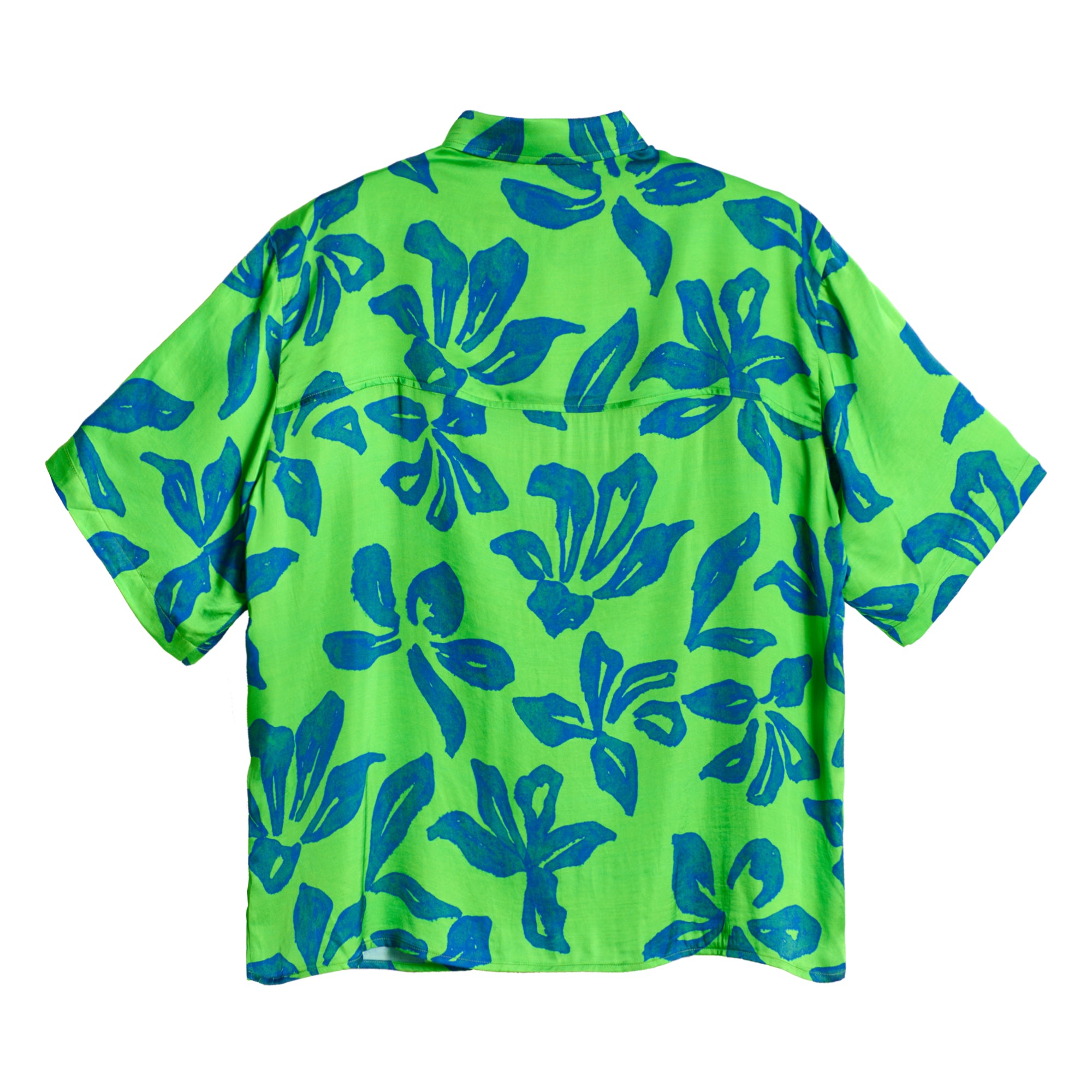 "Tropical Bliss" Patchwork Oversized Shirt - Green