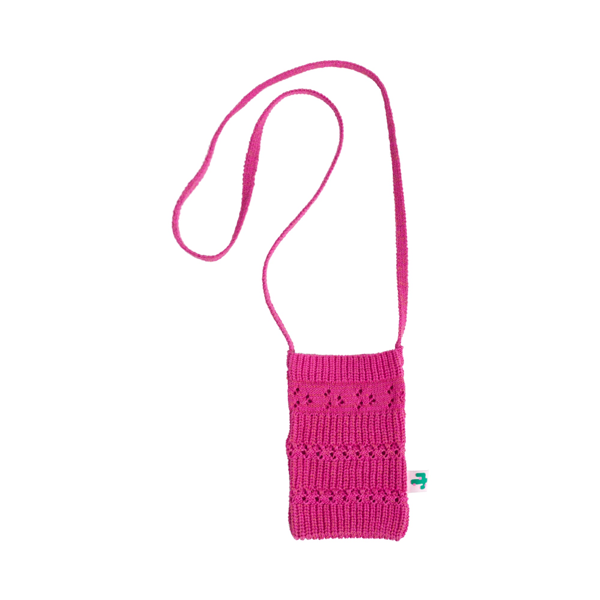 "Cactus" Crochet Crossbody Phone Bag - Fuchsia