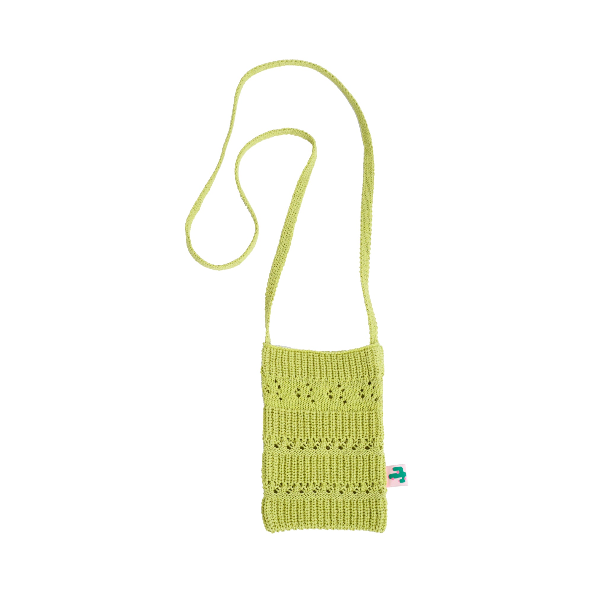 "Cactus" Crochet Crossbody Phone Bag - Mustard
