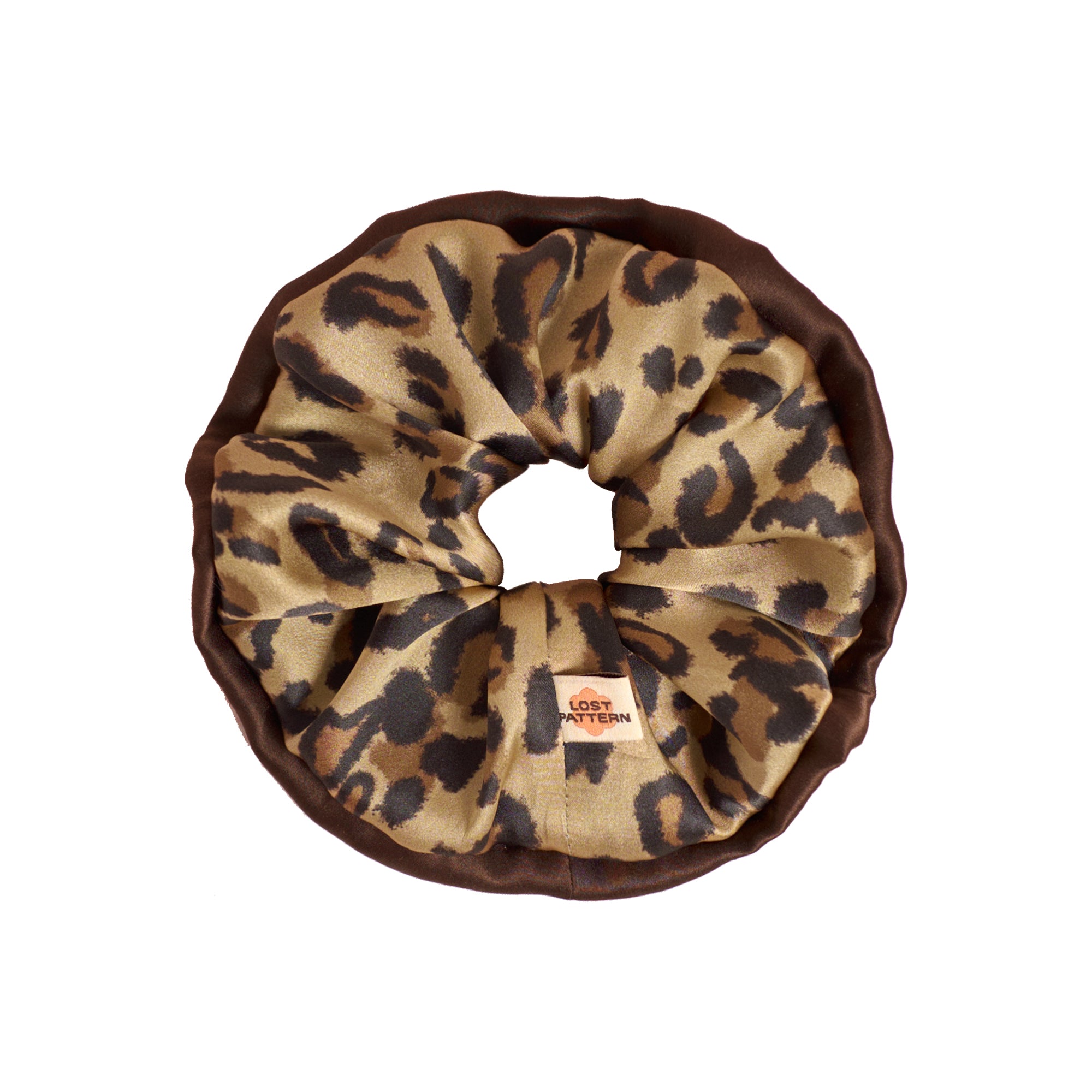"Spot Chic" Oversized Silk Scrunchie - Classic Leopard