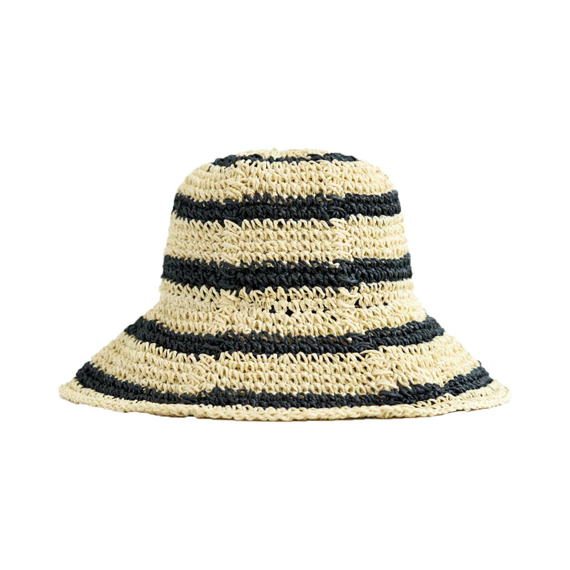 "Linea" Soft Packable Straw Hat - Black