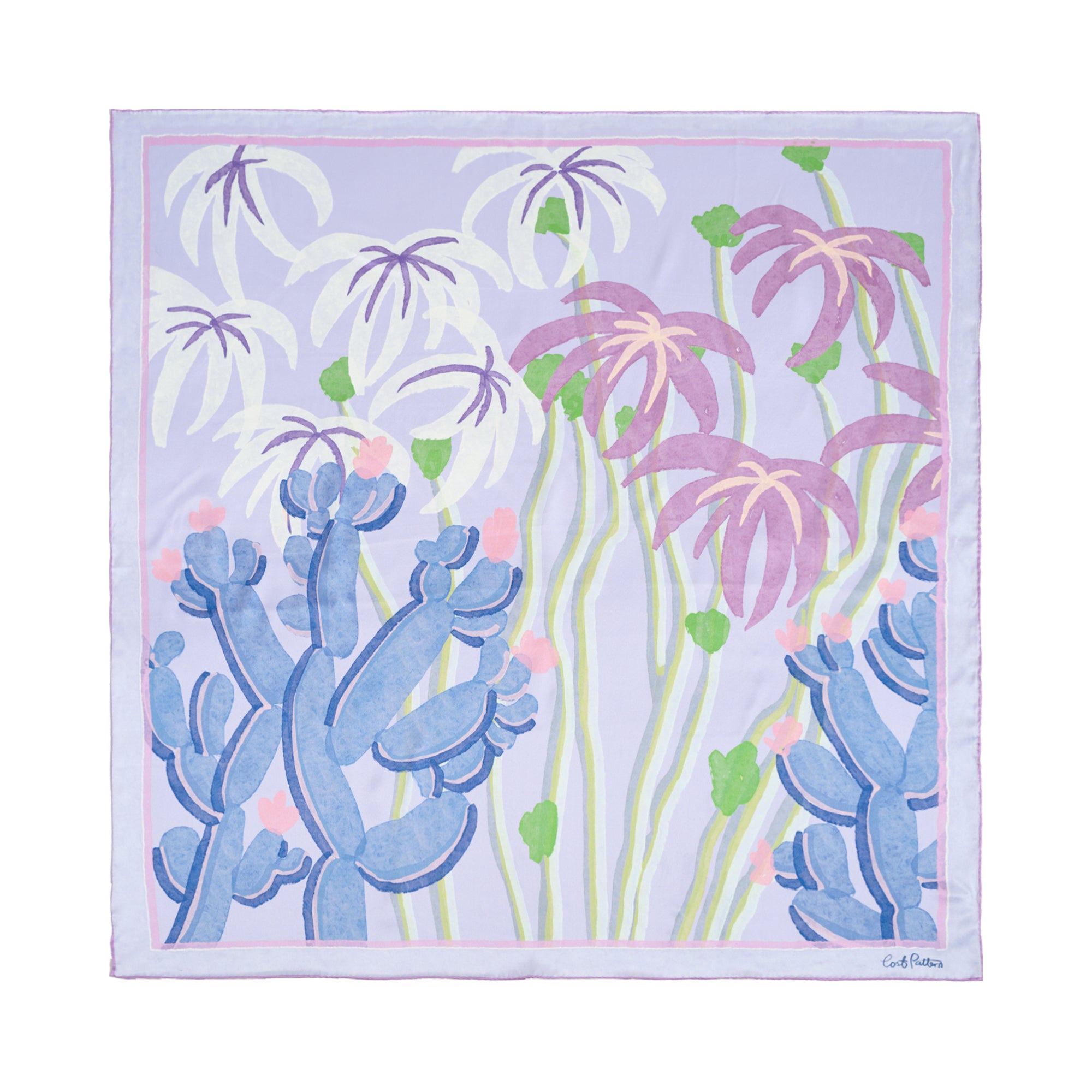 "Ethereal Mirage" Silk Large Scarf - Lilac