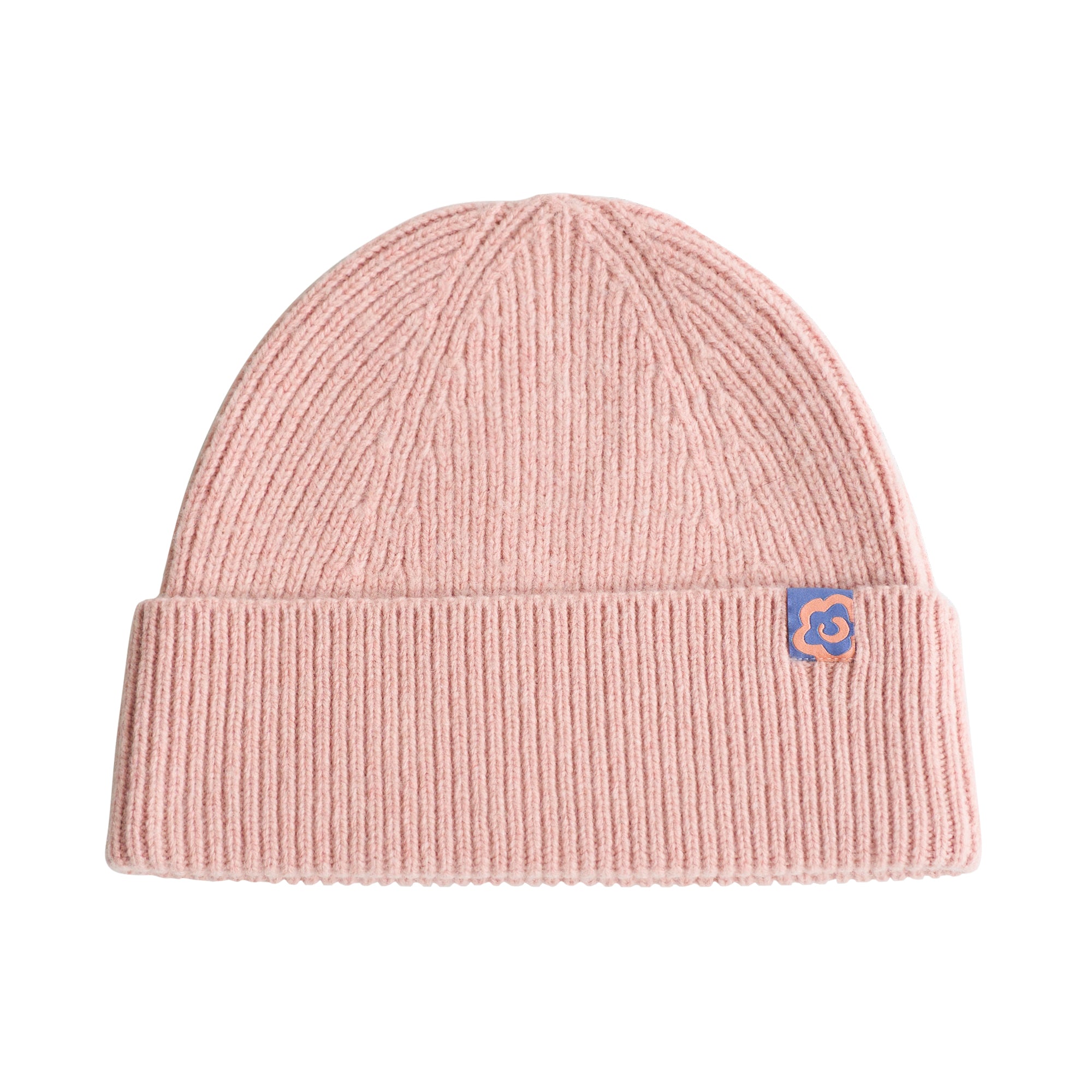 "Extra Fine Marino" Wool Knit Beanie Hat - Pale Pink