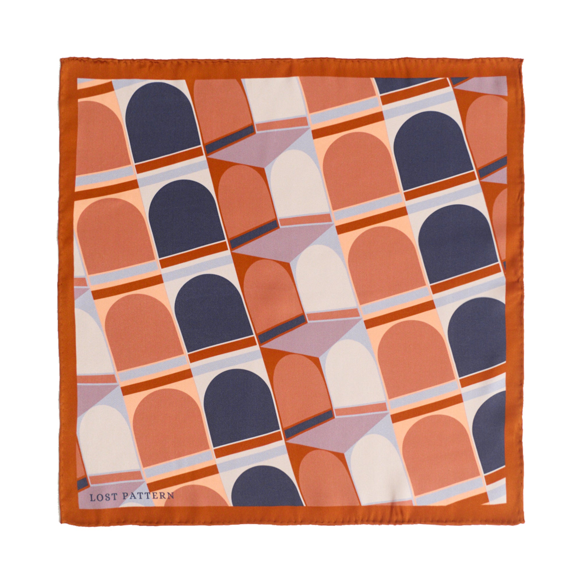 "Modular" Silk Pocket Square - Orange