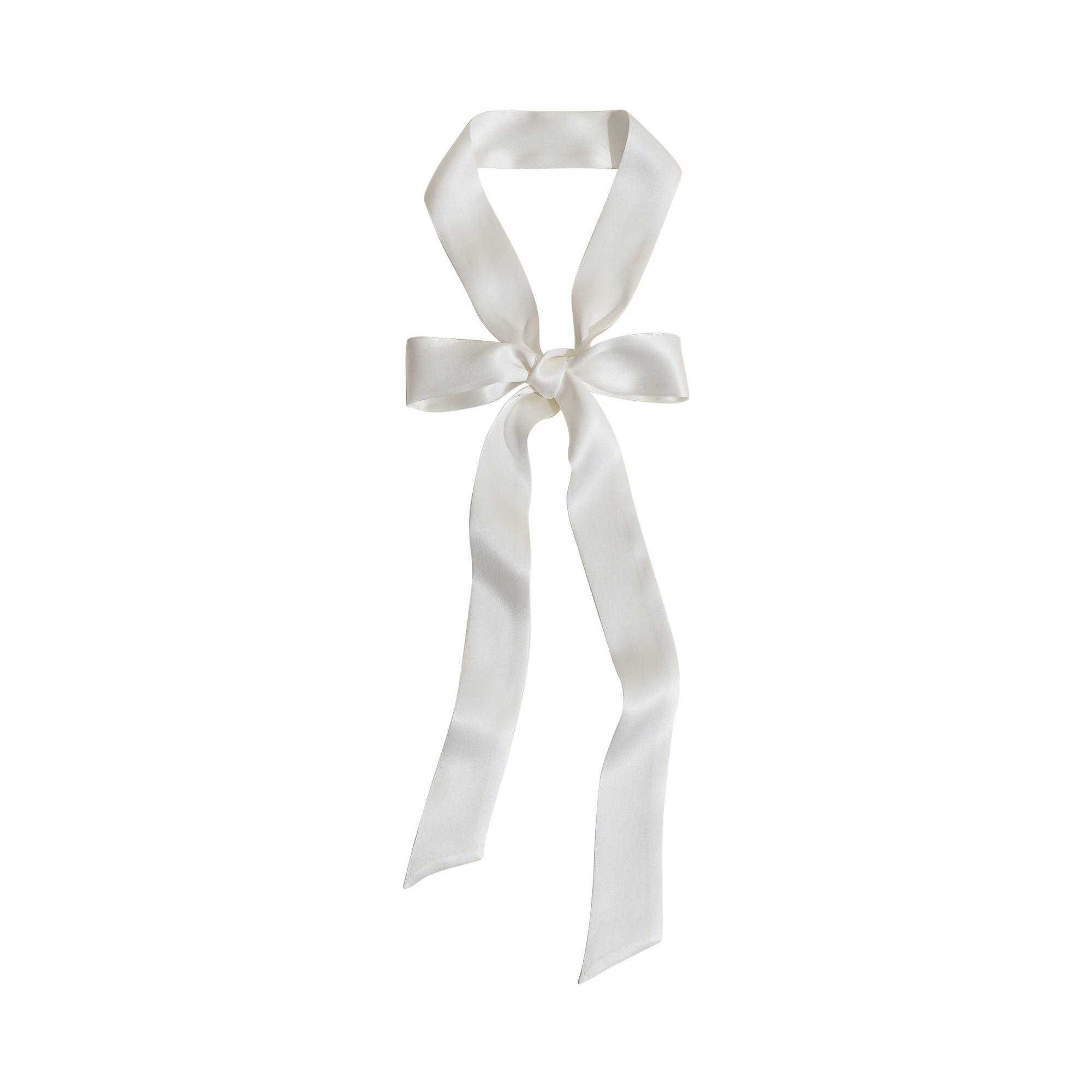"La Collectionneuse" Silk Ribbon Scarf - White