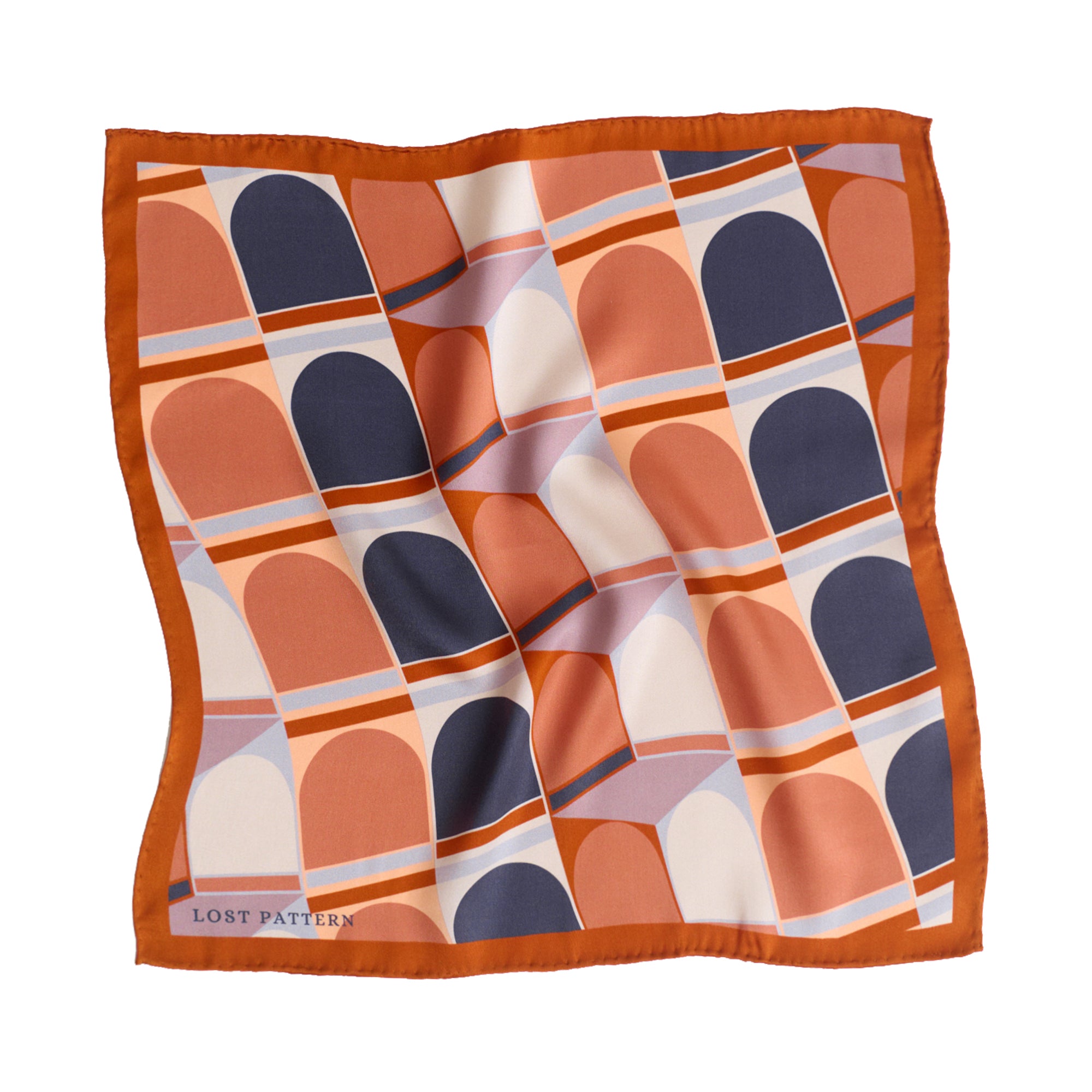 "Modular" Silk Pocket Square - Orange