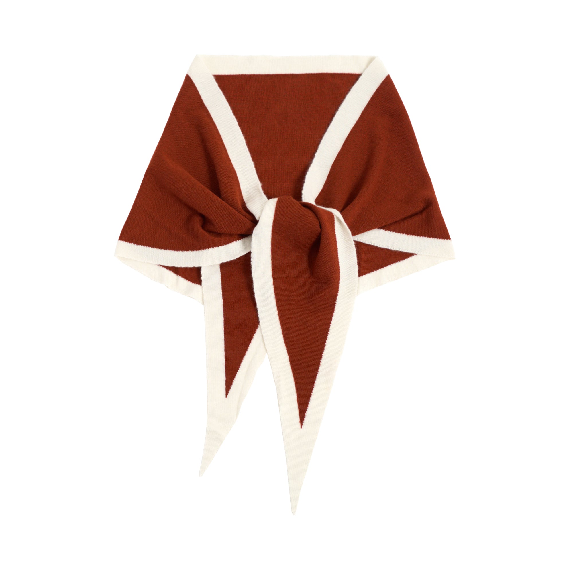 "Triangle Frame" Cashmere Triangle Scarf - Caramel