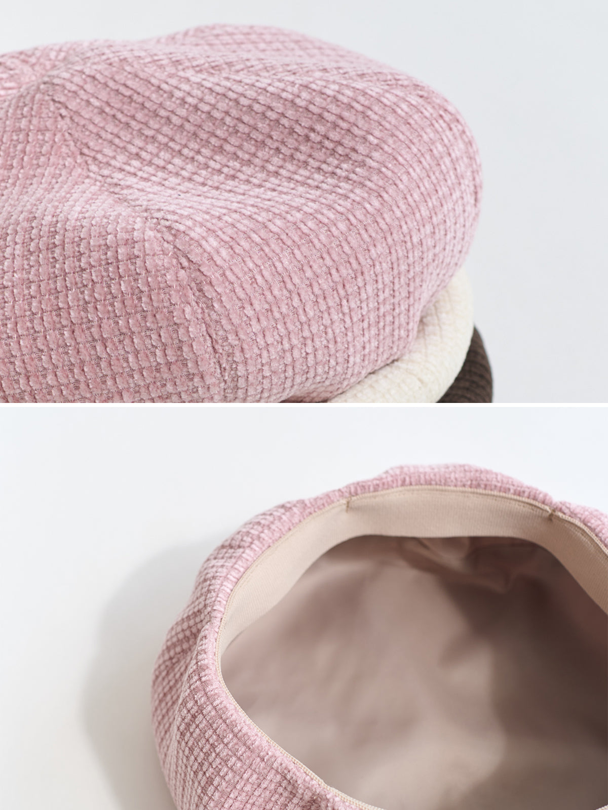 "Velvet Cloud" Beret Hat - Light Pink - LOST PATTERN Cashmere