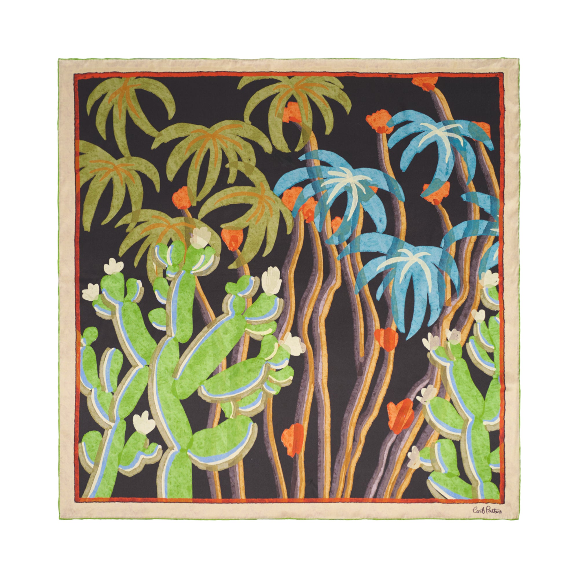 "Ethereal Mirage" Large Silk Scarf - Dark Brown