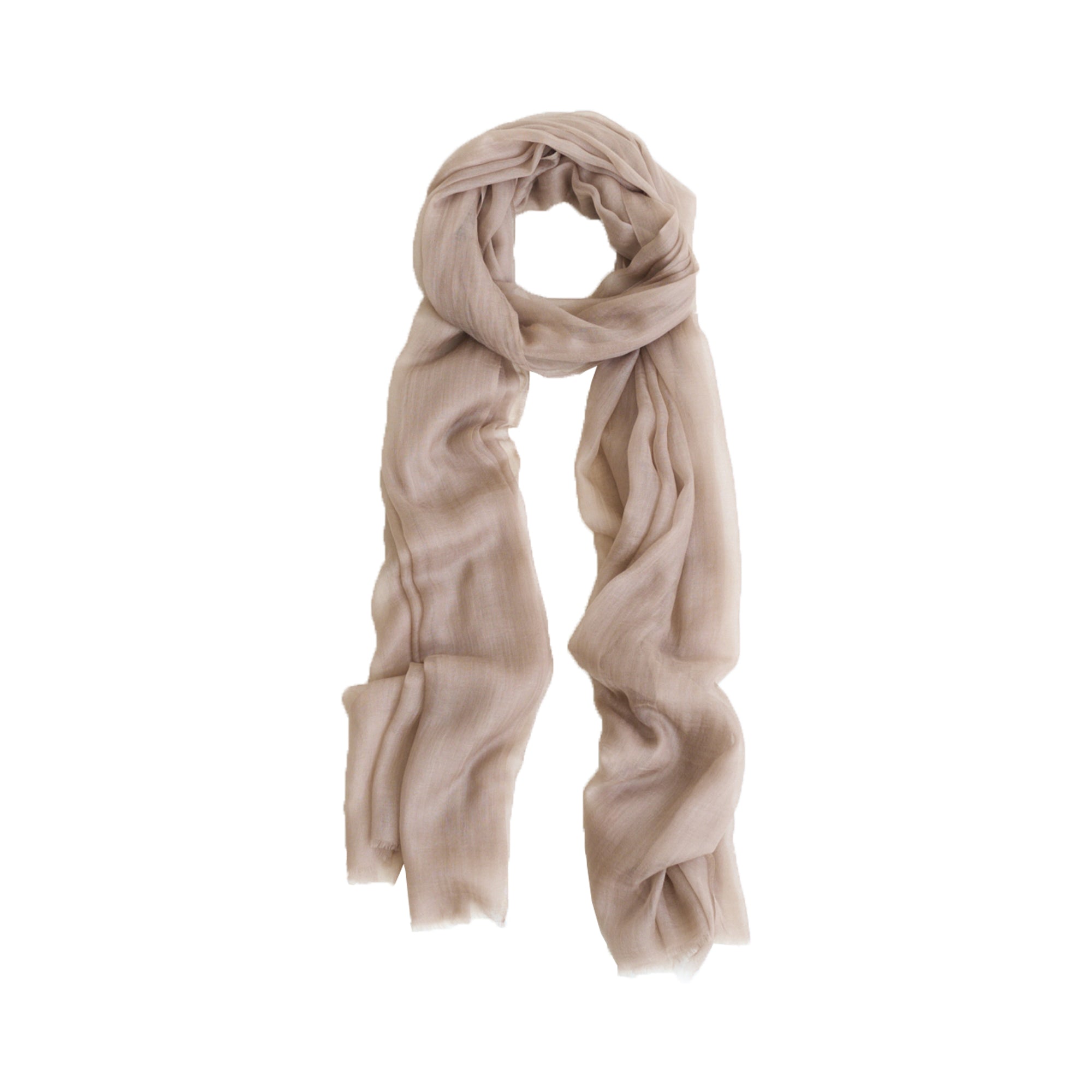 "Featherlight" Oversized Cashmere Scarf - Light Tan - Light Tan - LOST PATTERN Cashmere