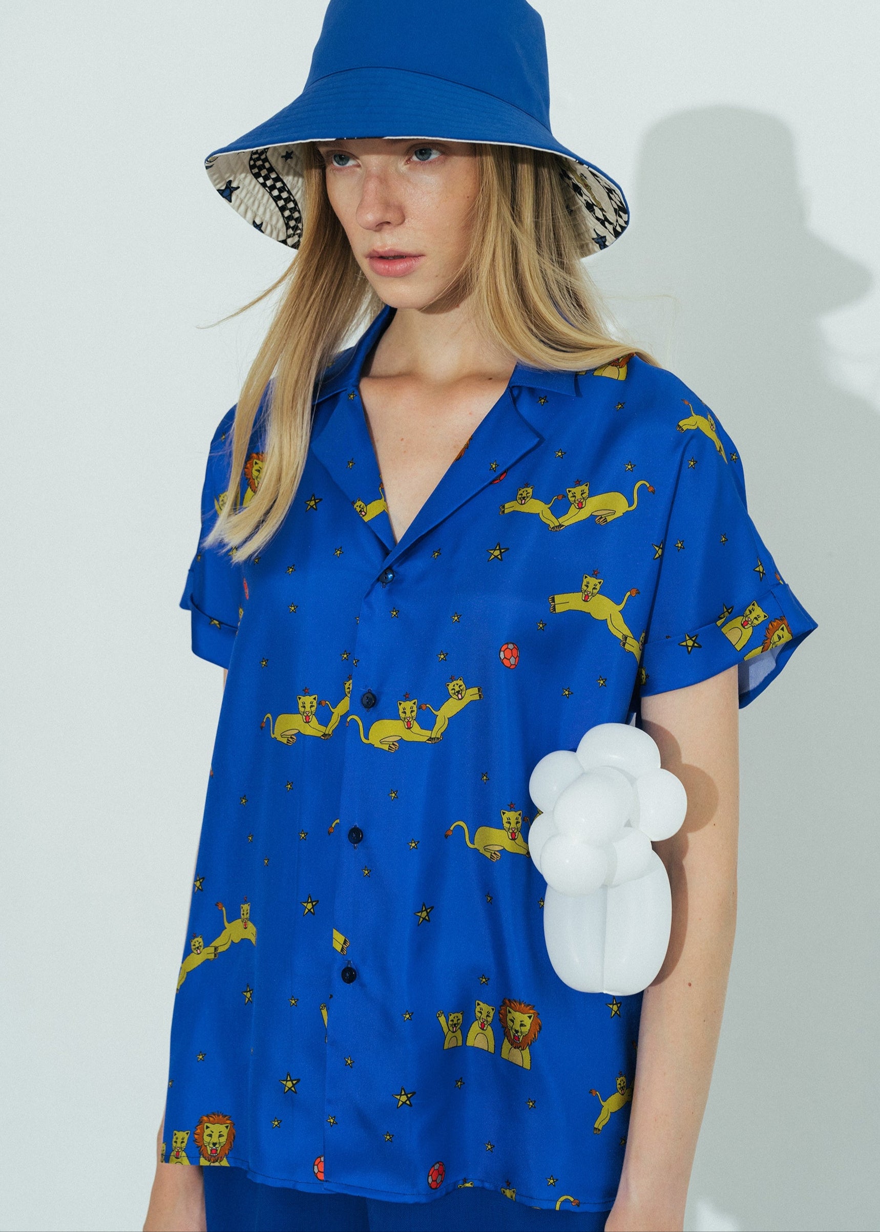 Shantall Lacayo x Lost Pattern Silk Shirt - Electric Blue