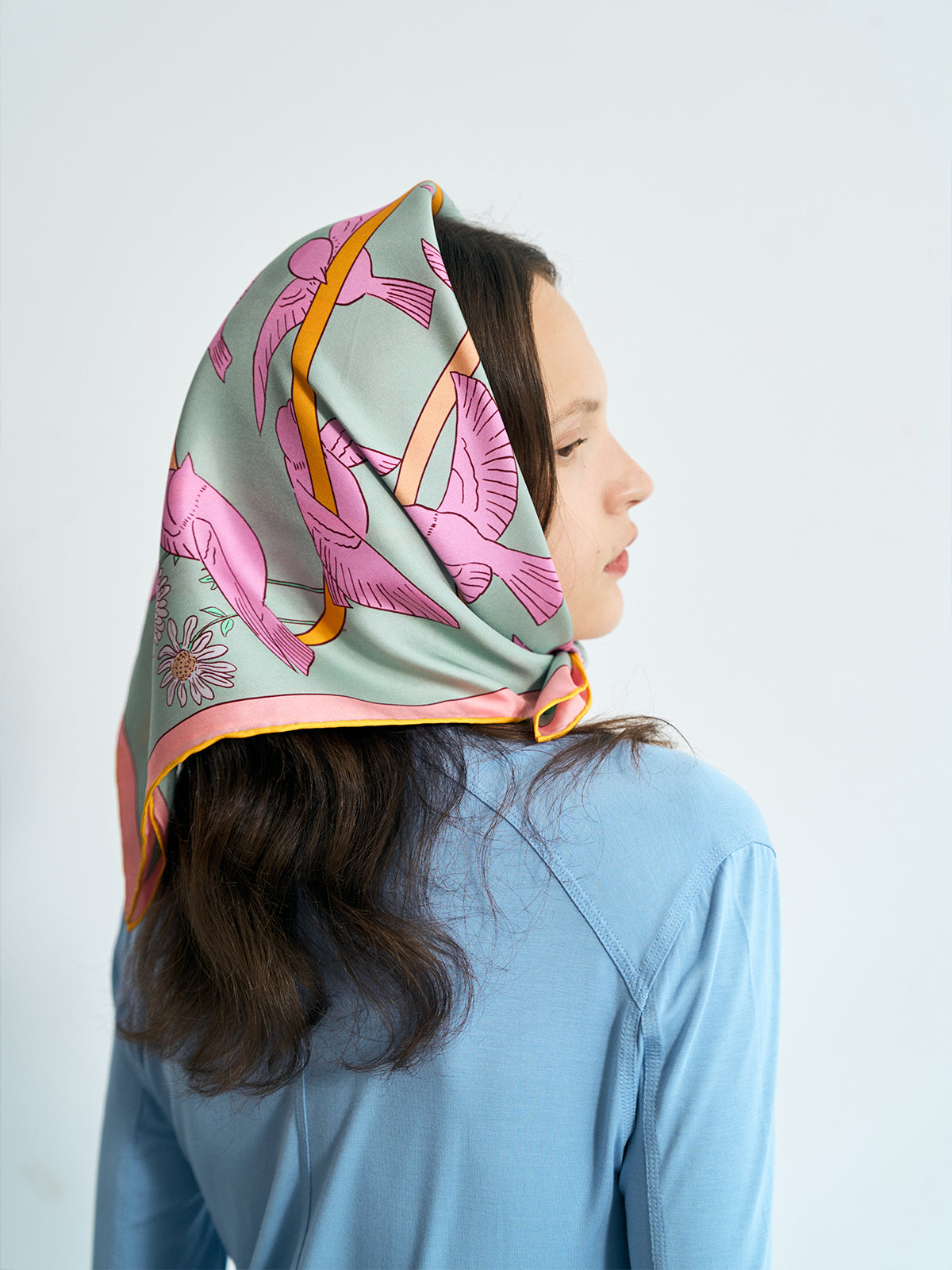 FRIDA x LOST PATTERN "House of Frida" Silk Bandana Scarf - Pink - LOST PATTERN Silk Square Scarf