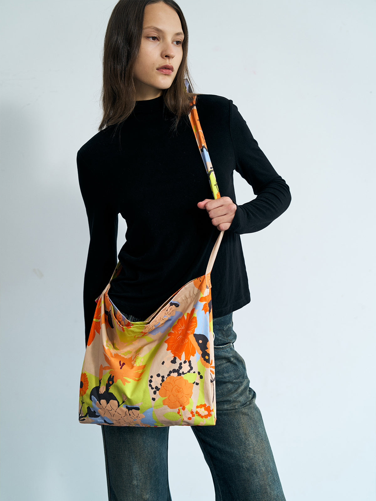 FRIDA x LOST PATTERN "Frida's Garden" Cotton Crossbody Bag - LOST PATTERN Tote Bag