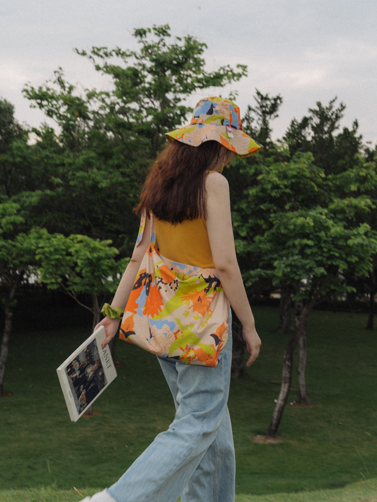 FRIDA x LOST PATTERN "Frida's Garden" Cotton Crossbody Bag - LOST PATTERN Tote Bag