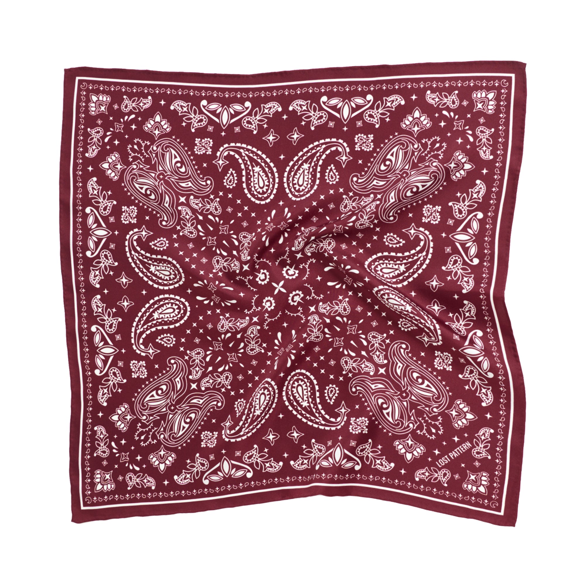 Paisley" Silk Bandana Scarf Rodeo Red1