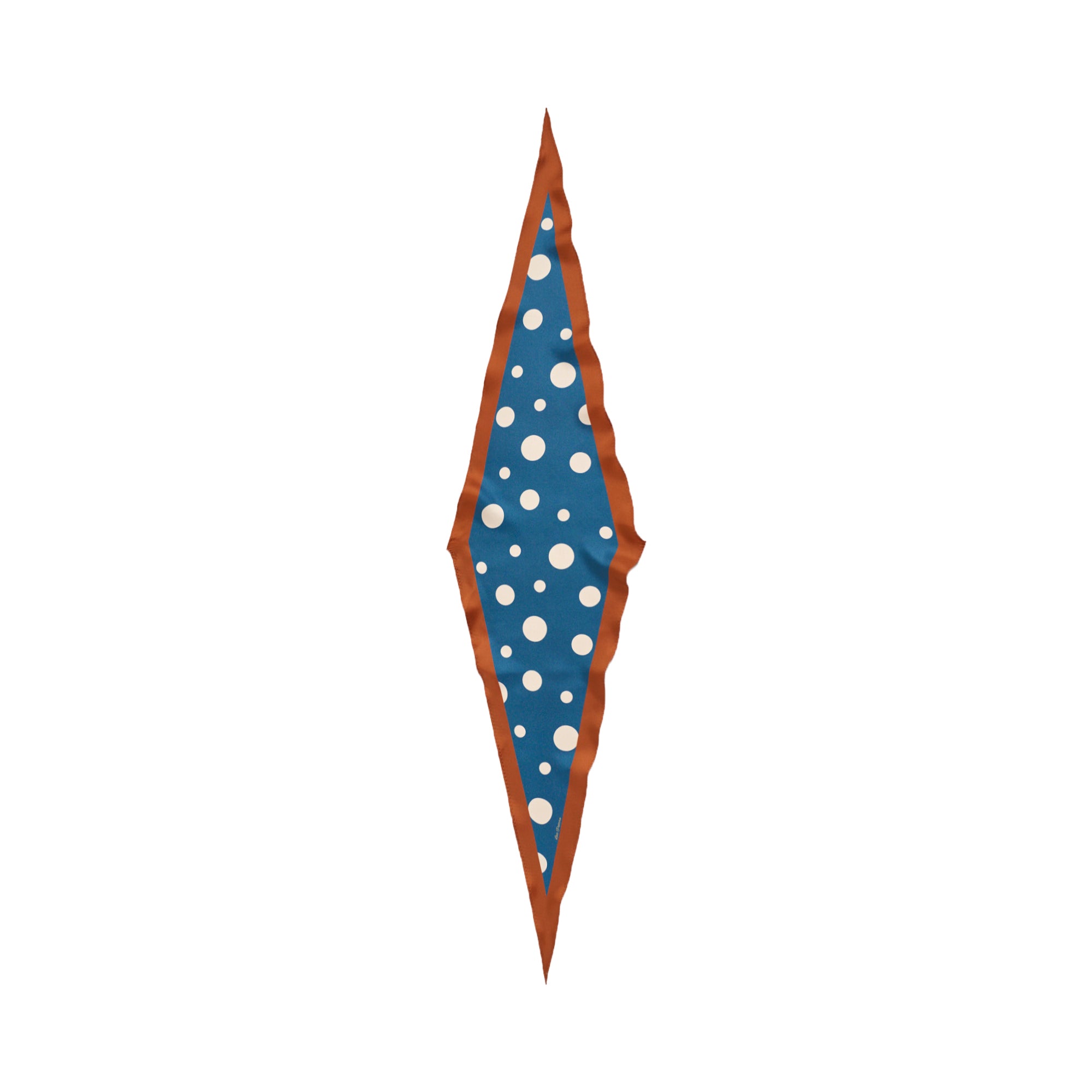 "Retro Polka" Silk Diamond Neckerchief - Salted Caramel