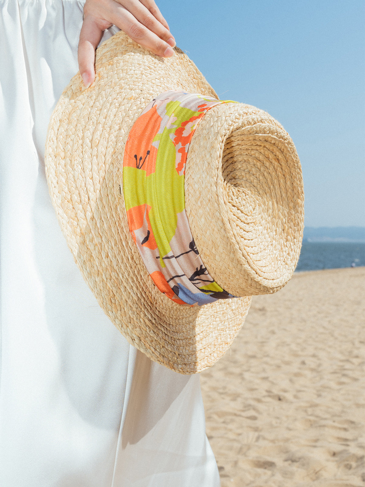 "Frida's Garden" Straw Hat with Ribbon Band - Pastel - LOST PATTERN Hats