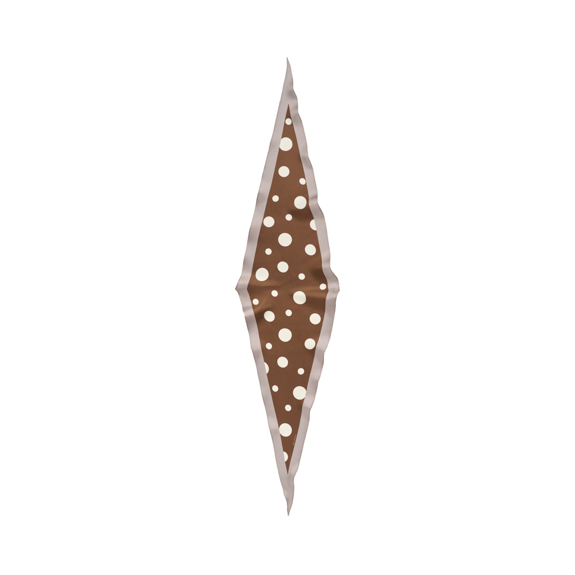 "Retro Polka" Silk Diamond Neckerchief - Coffee