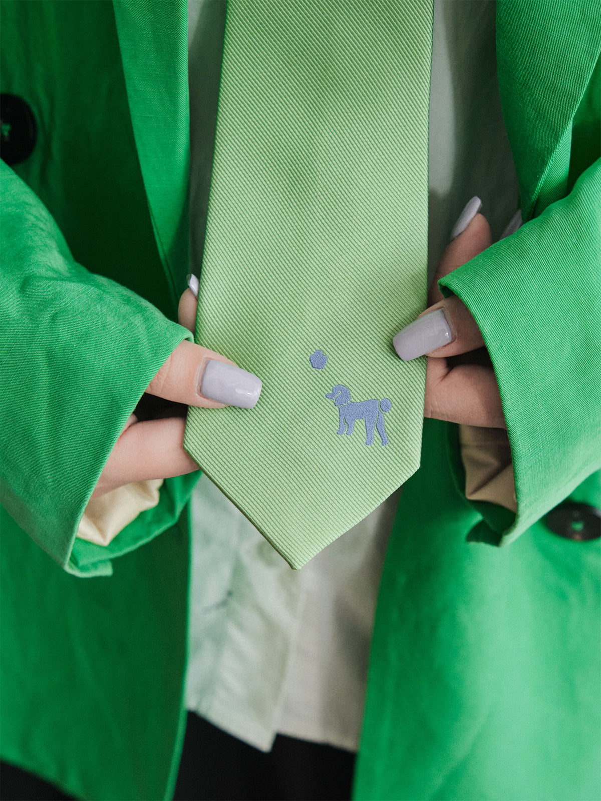 "Pan Pan" Silk Tie - Green - LOST PATTERN Tie