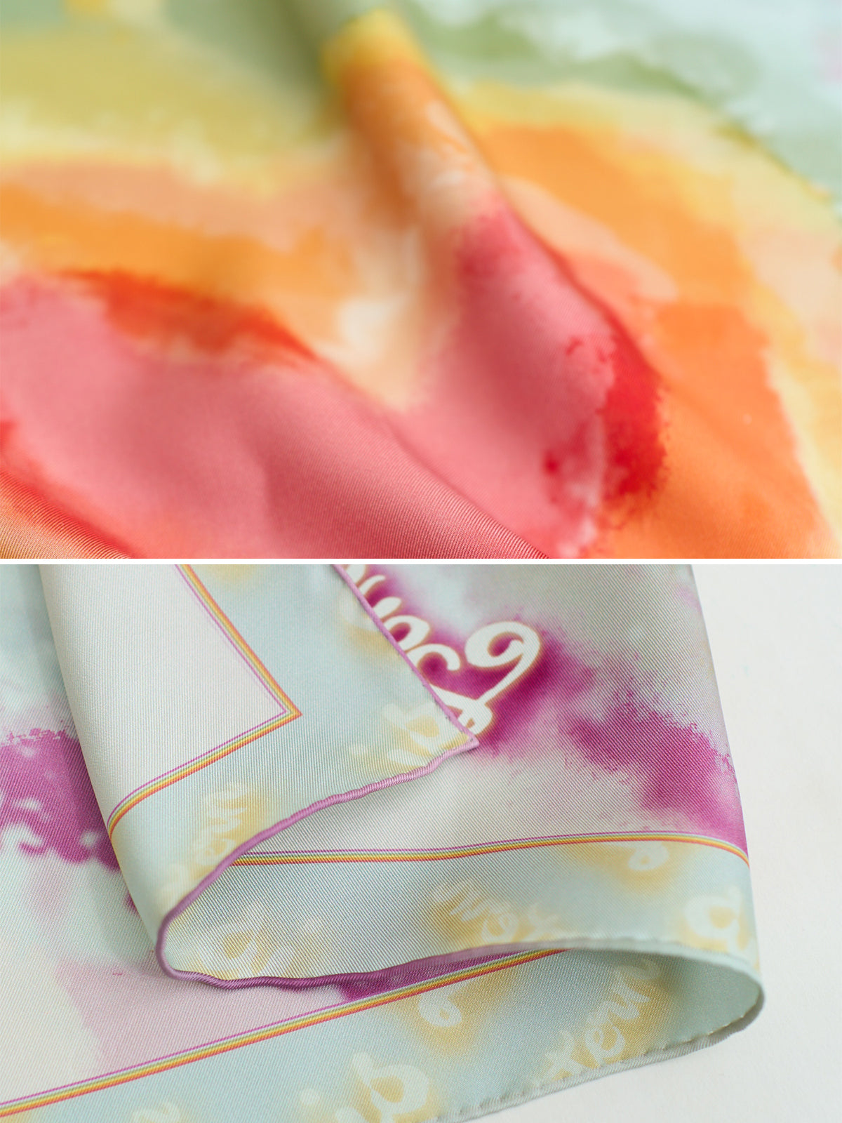 "Love is Love" Silk Bandana Scarf - Rainbow - LOST PATTERN Silk Bandana