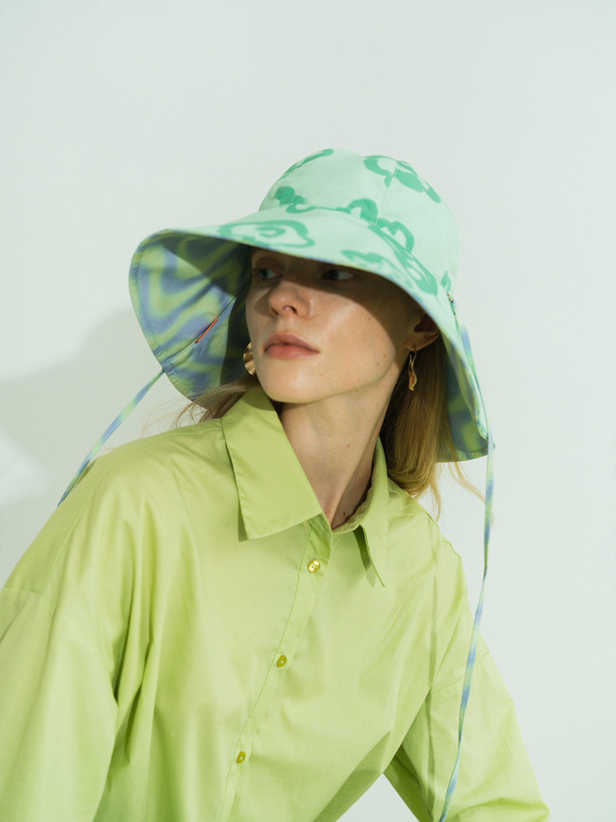 "Day Dream" Reversible Sun Hat - Green - LOST PATTERN Hats