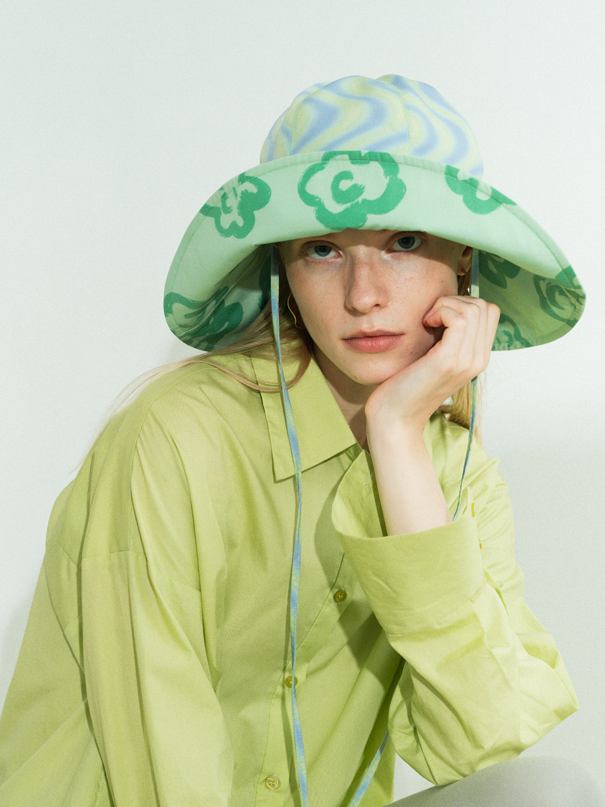 "Day Dream" Reversible Sun Hat - Green - LOST PATTERN Hats