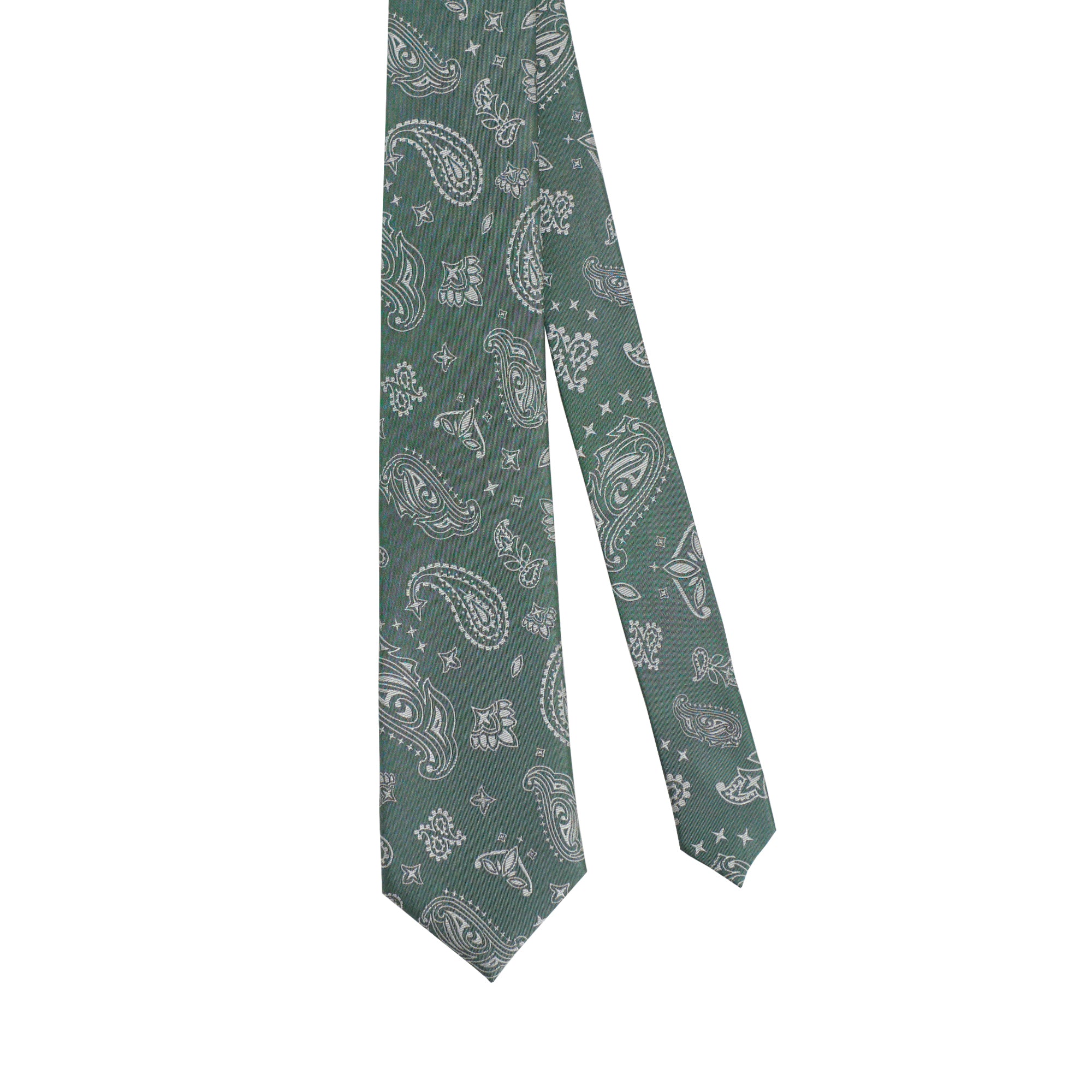“Paisley" Silk Jacquard Tie - Green
