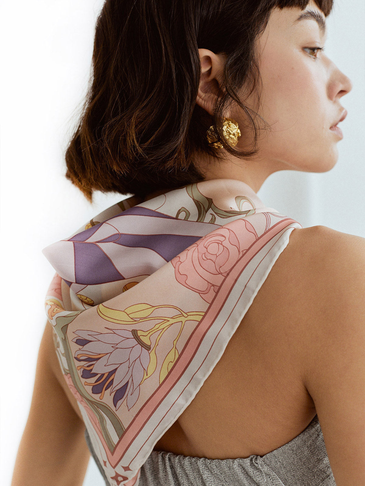 "The Dreamer" Bandana Silk Scarf - LOST PATTERN Silk Square Scarf