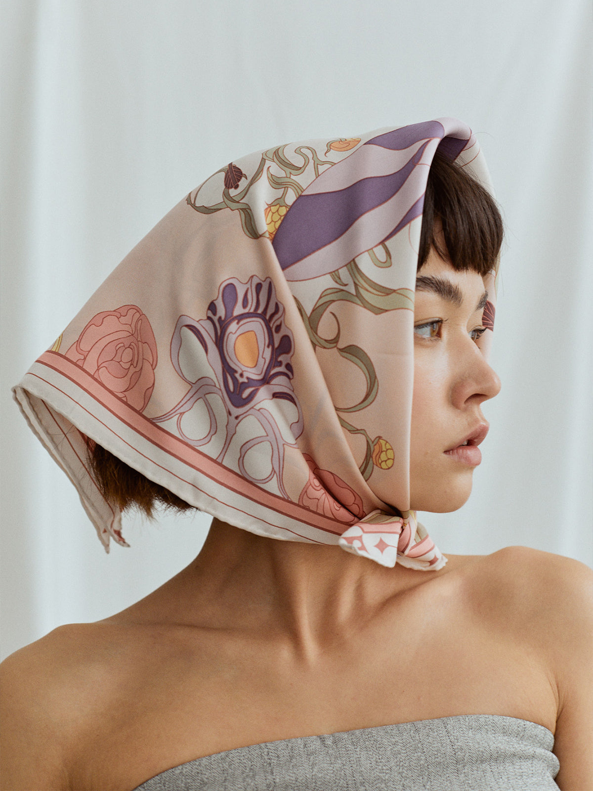 "The Dreamer" Bandana Silk Scarf - LOST PATTERN Silk Square Scarf