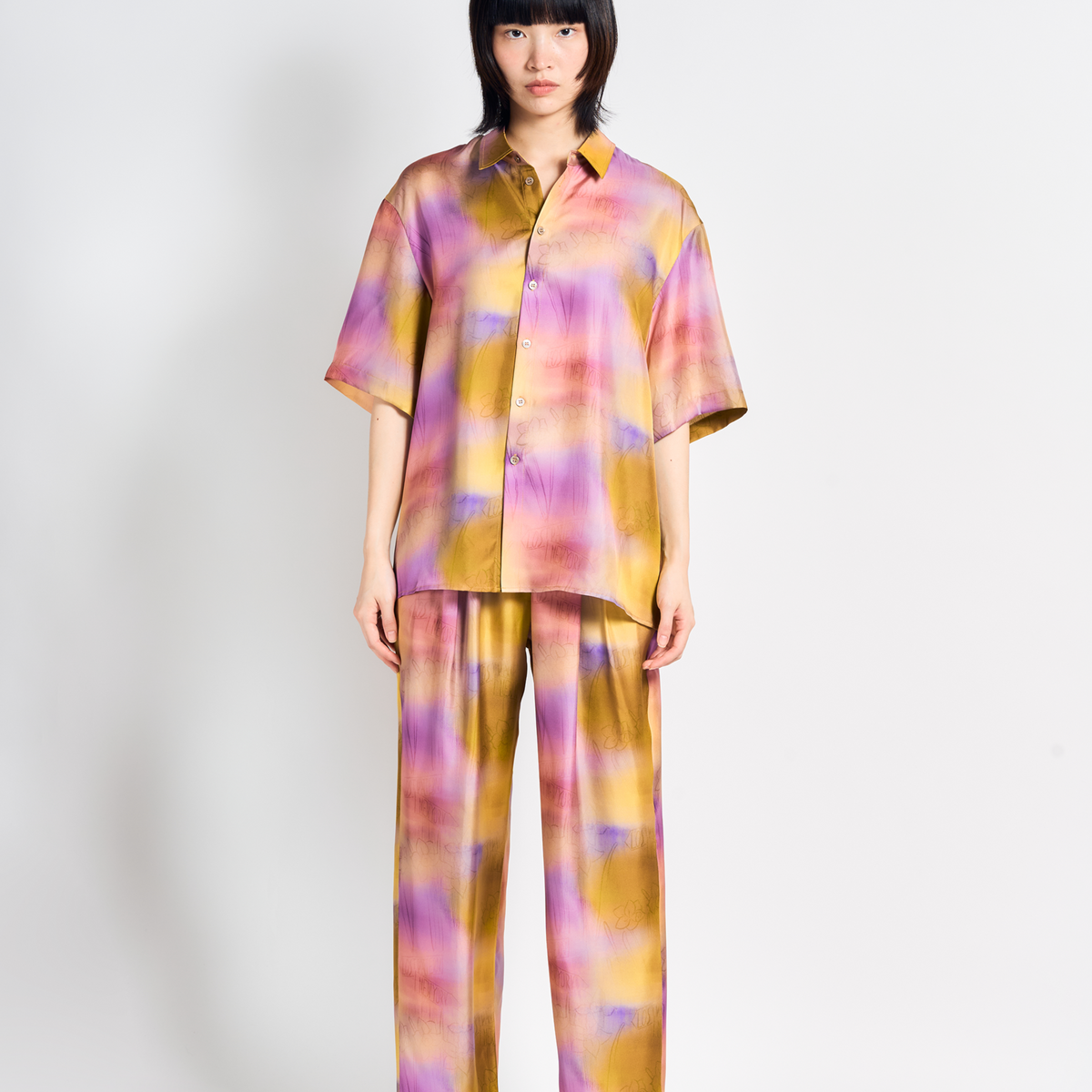 Oversized Silk Shirt | Women & Men | Silk Pajama Shirt