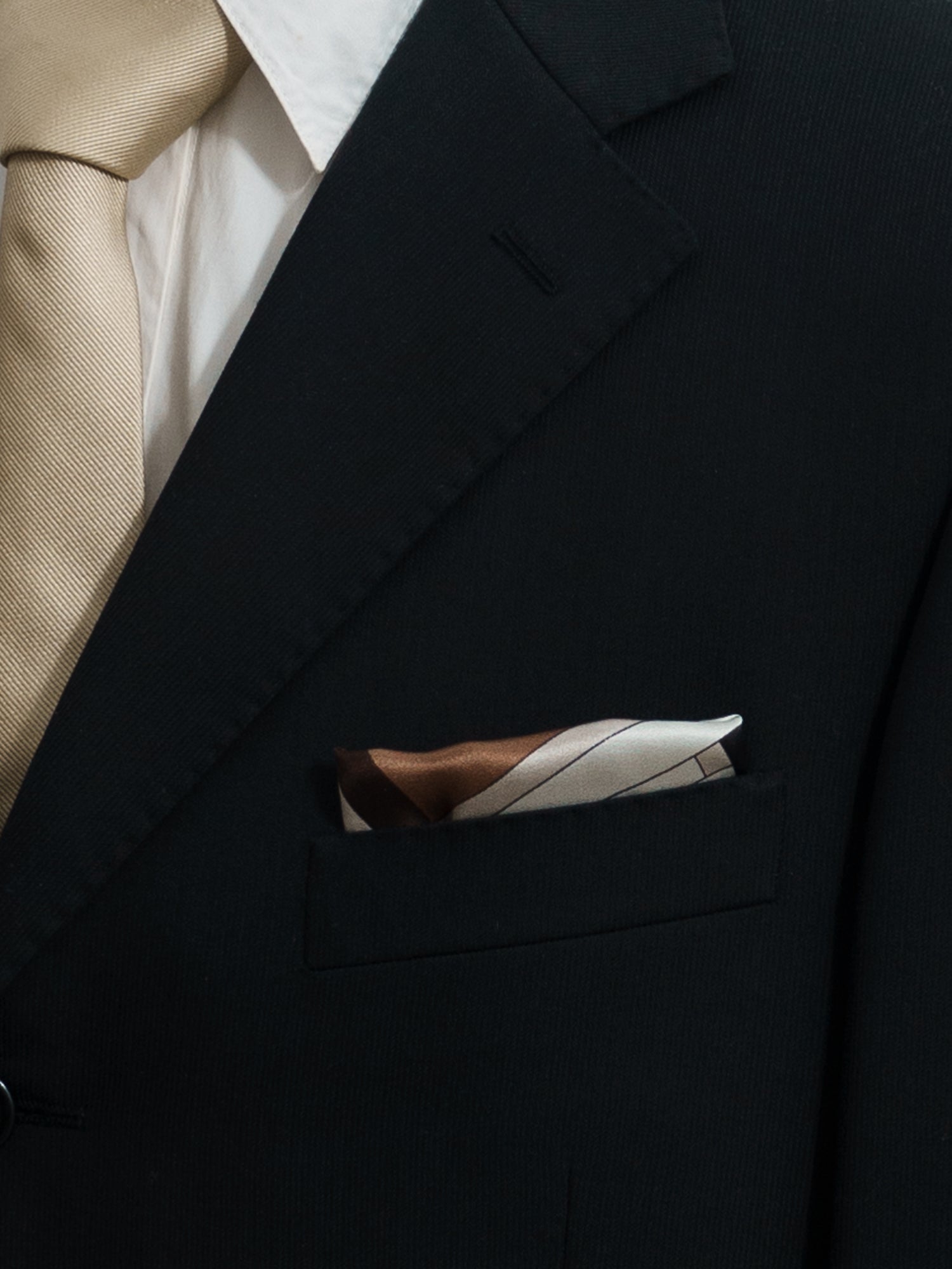 Lost Pattern x Leatherology Silk Pocket Square - Neutral - LOST PATTERN Silk Pocket Square