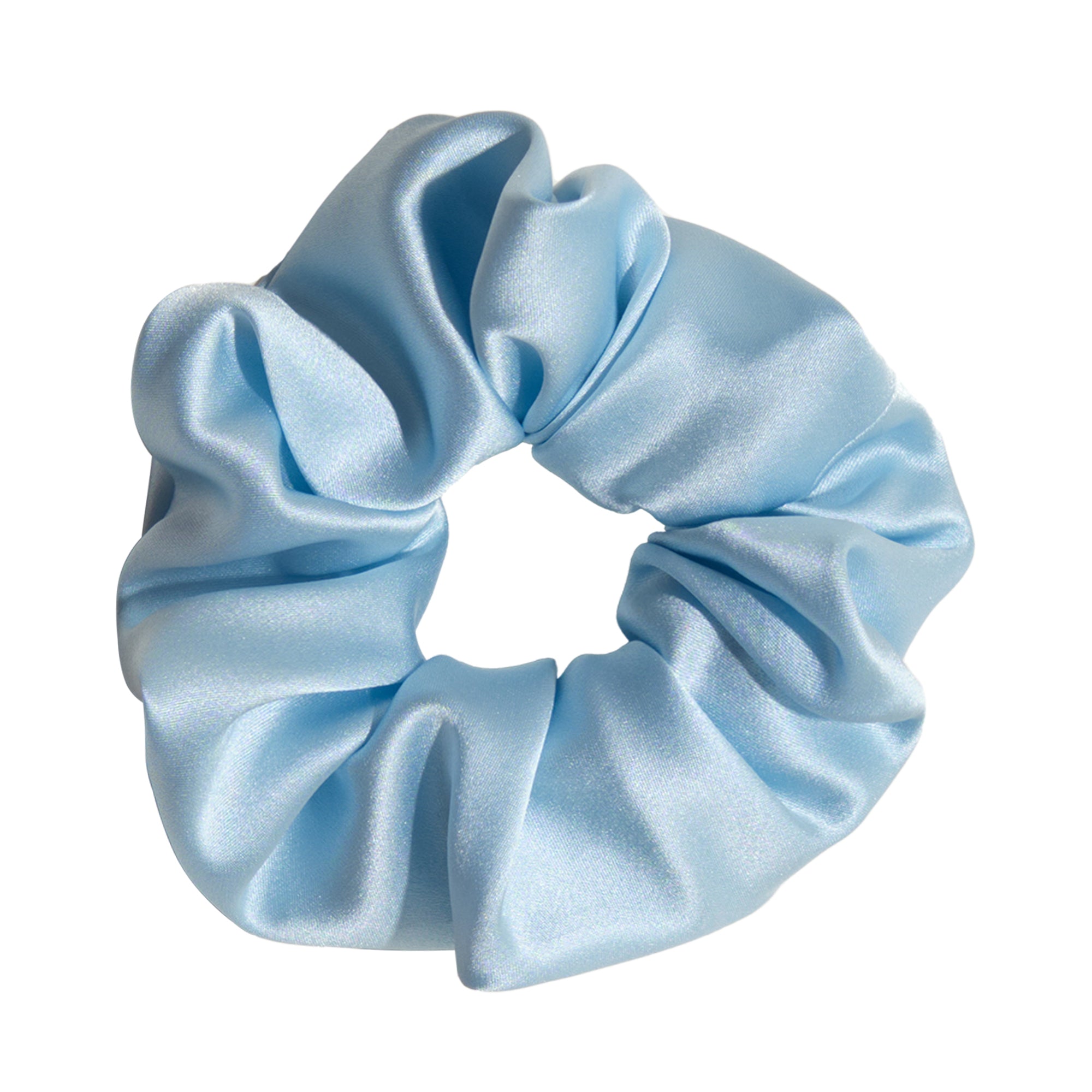 "Silken Hair" Silk Scrunchie Hair Tie - Sky Blue - Sky Blue - LOST PATTERN Scrunchie