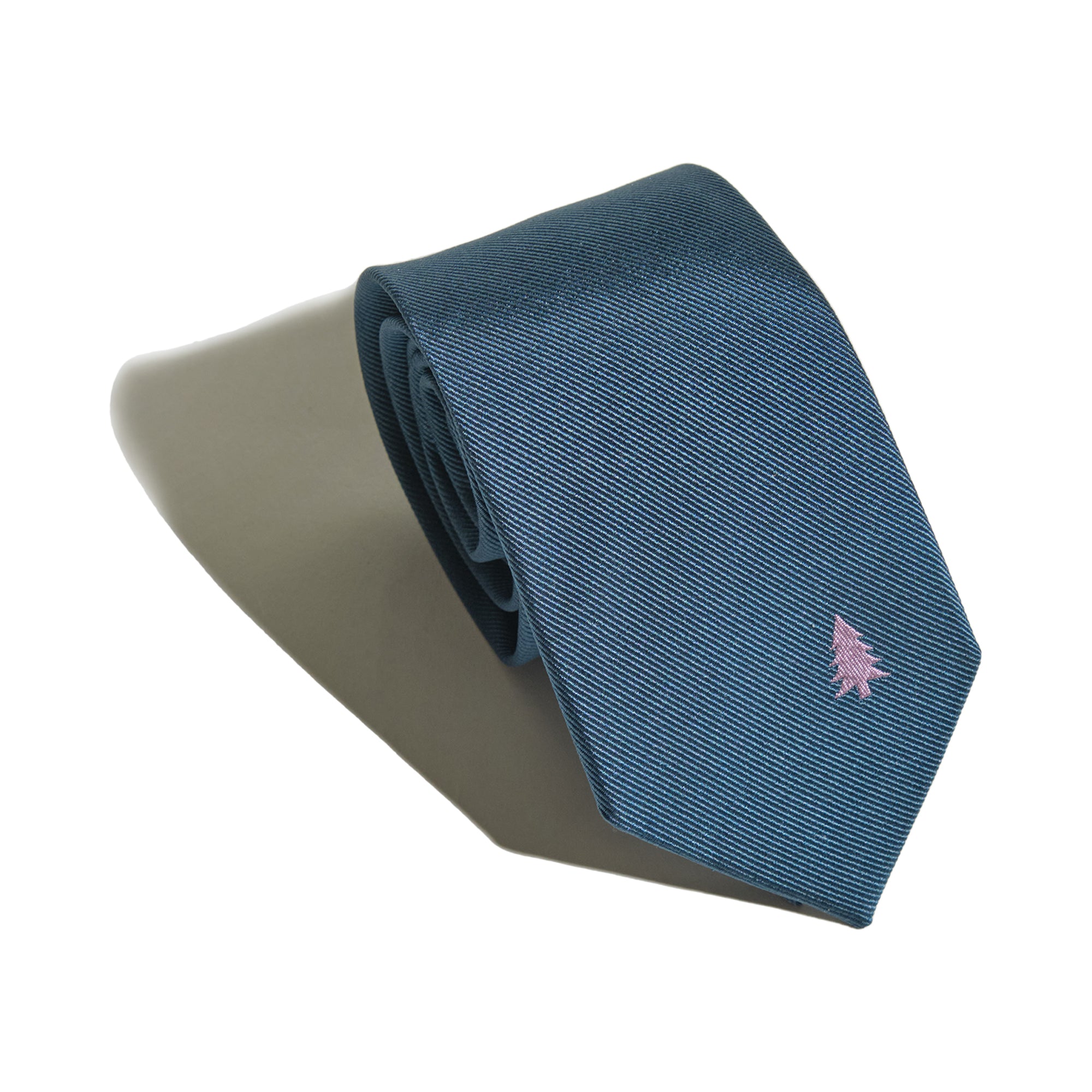 "Blush Pine" Silk Tie - Navy Blue - Navy Blue - LOST PATTERN Tie