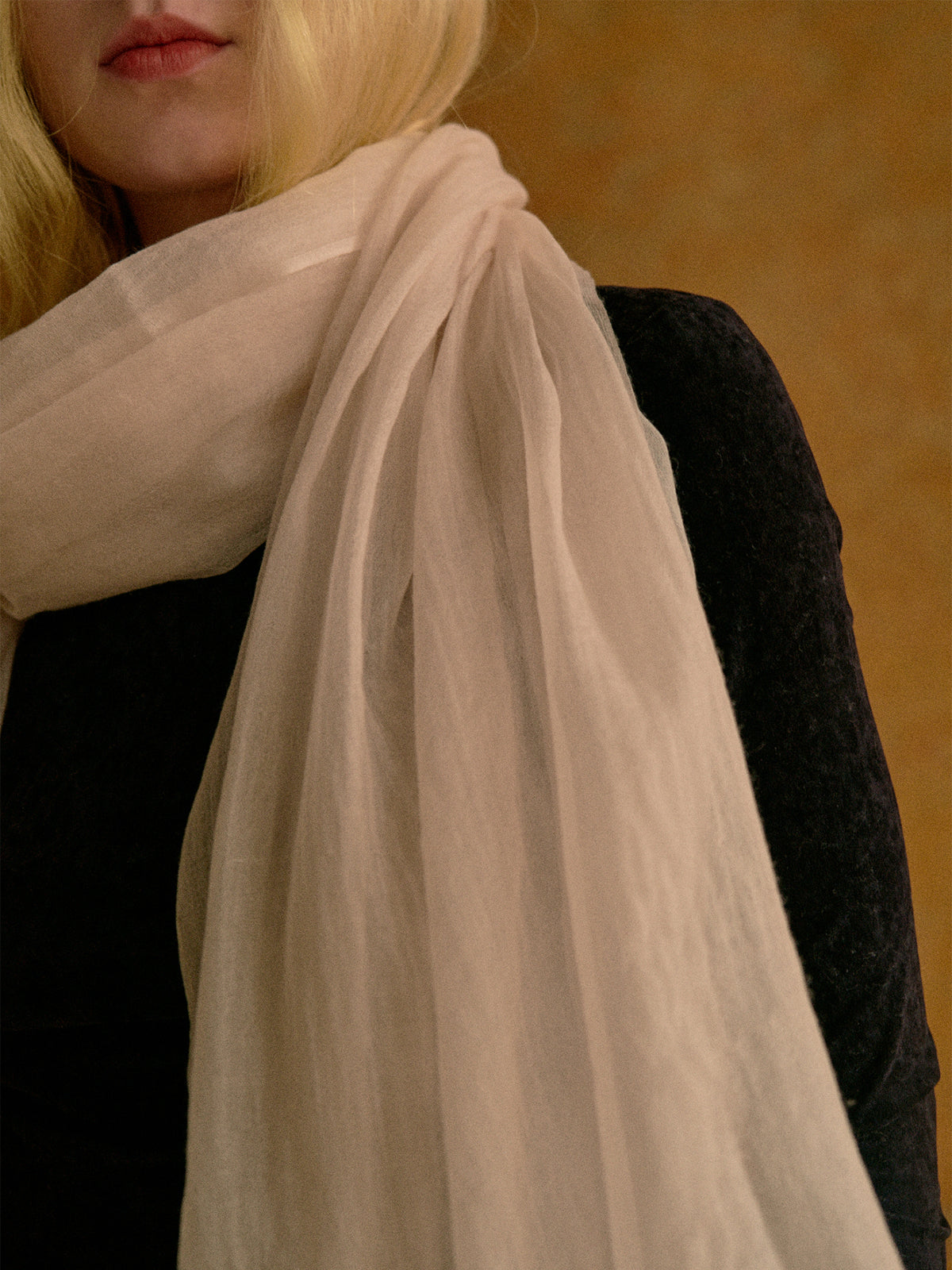 "Featherlight" Oversized Cashmere Scarf - Smokey White