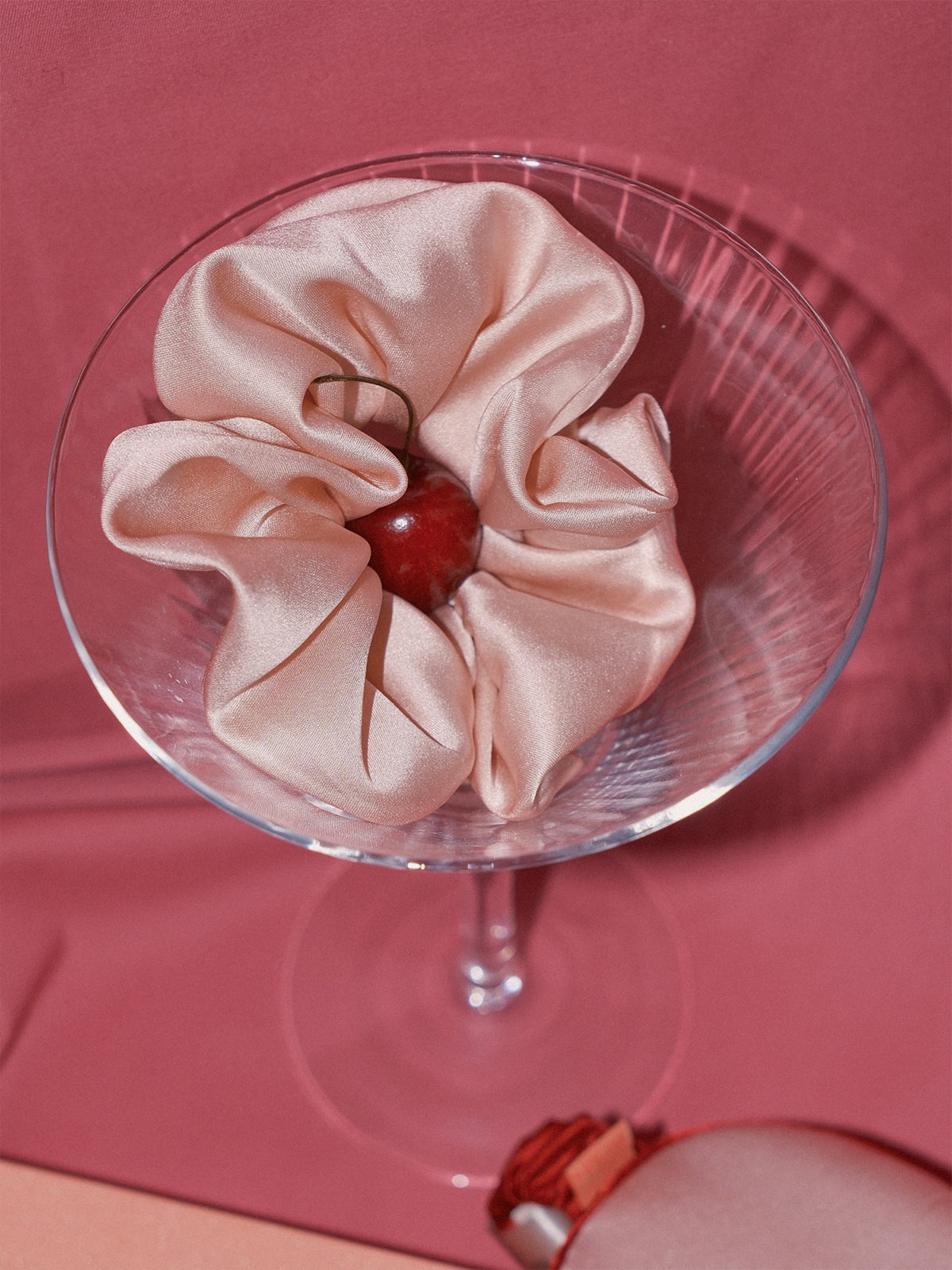 "Silken Hair" Silk Scrunchie Hair Tie - Peach - LOST PATTERN Scrunchie