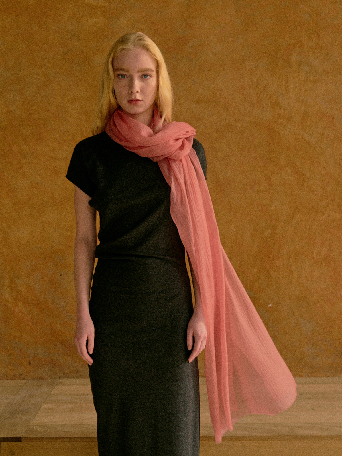 "Featherlight" Oversized Cashmere Scarf - Blush Pink