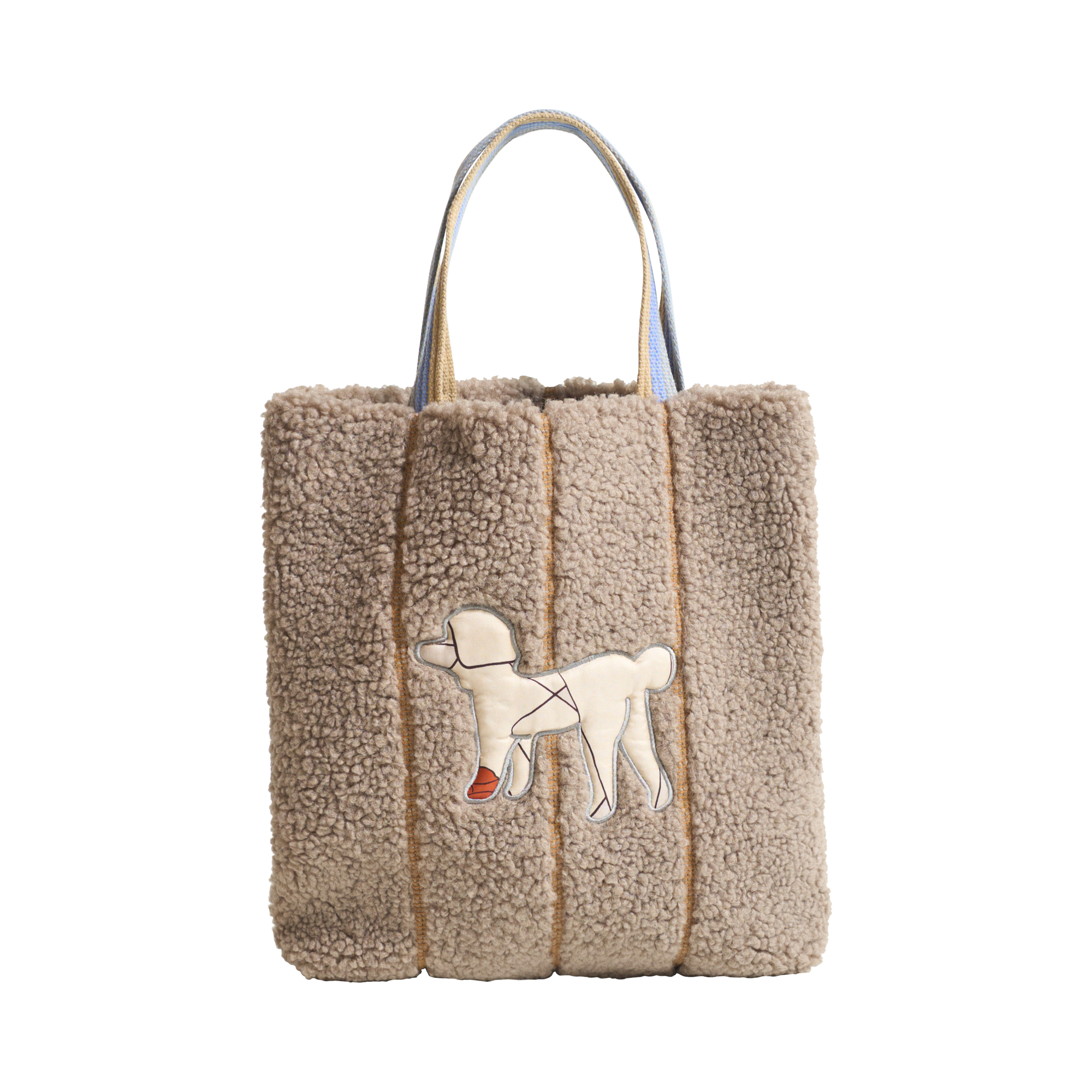 "Pan Pan" Shearling Tote Bag - Taupe - Taupe - LOST PATTERN Tote Bag