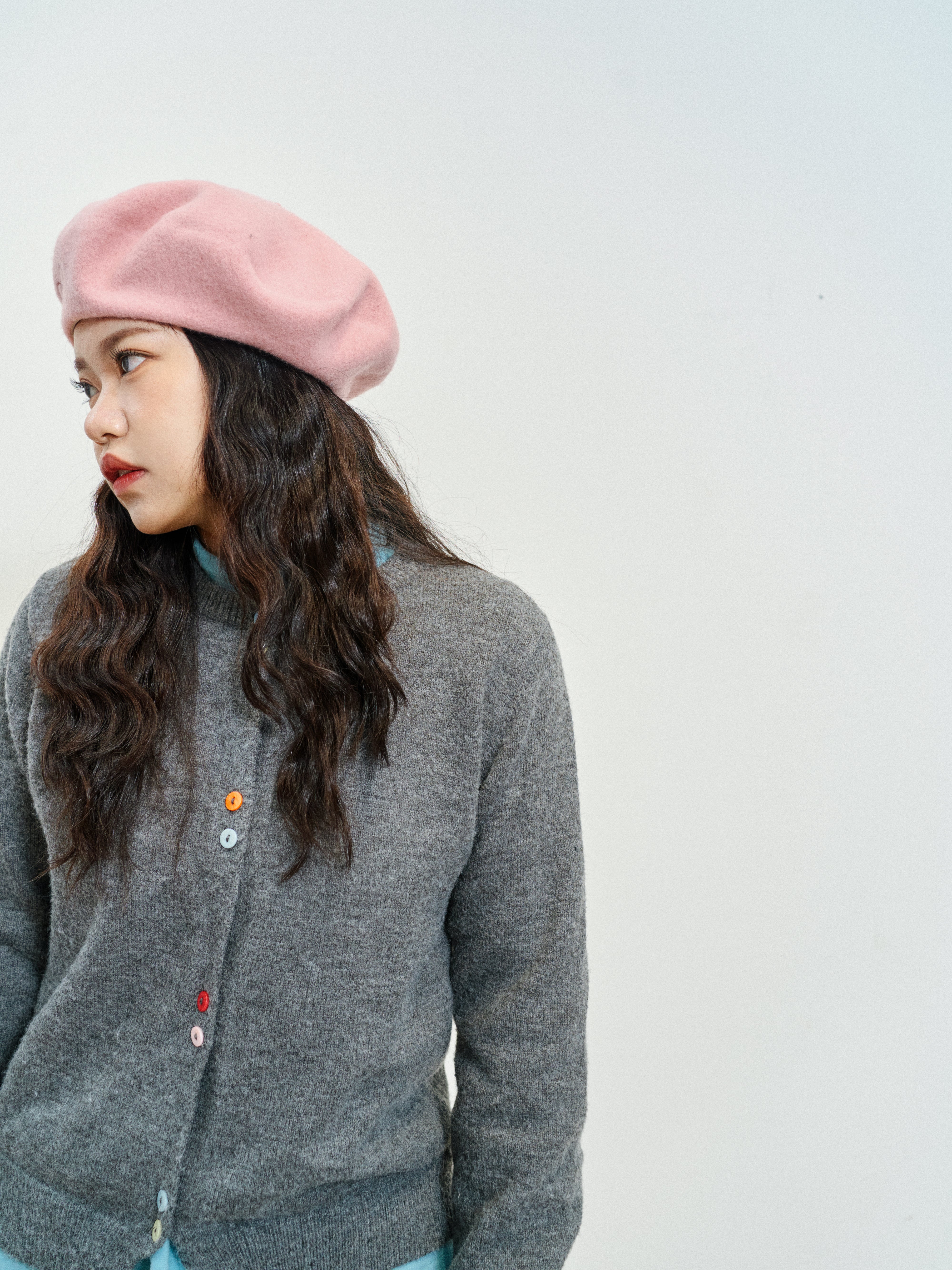 "Bon Chic" Wool Beret- Pink