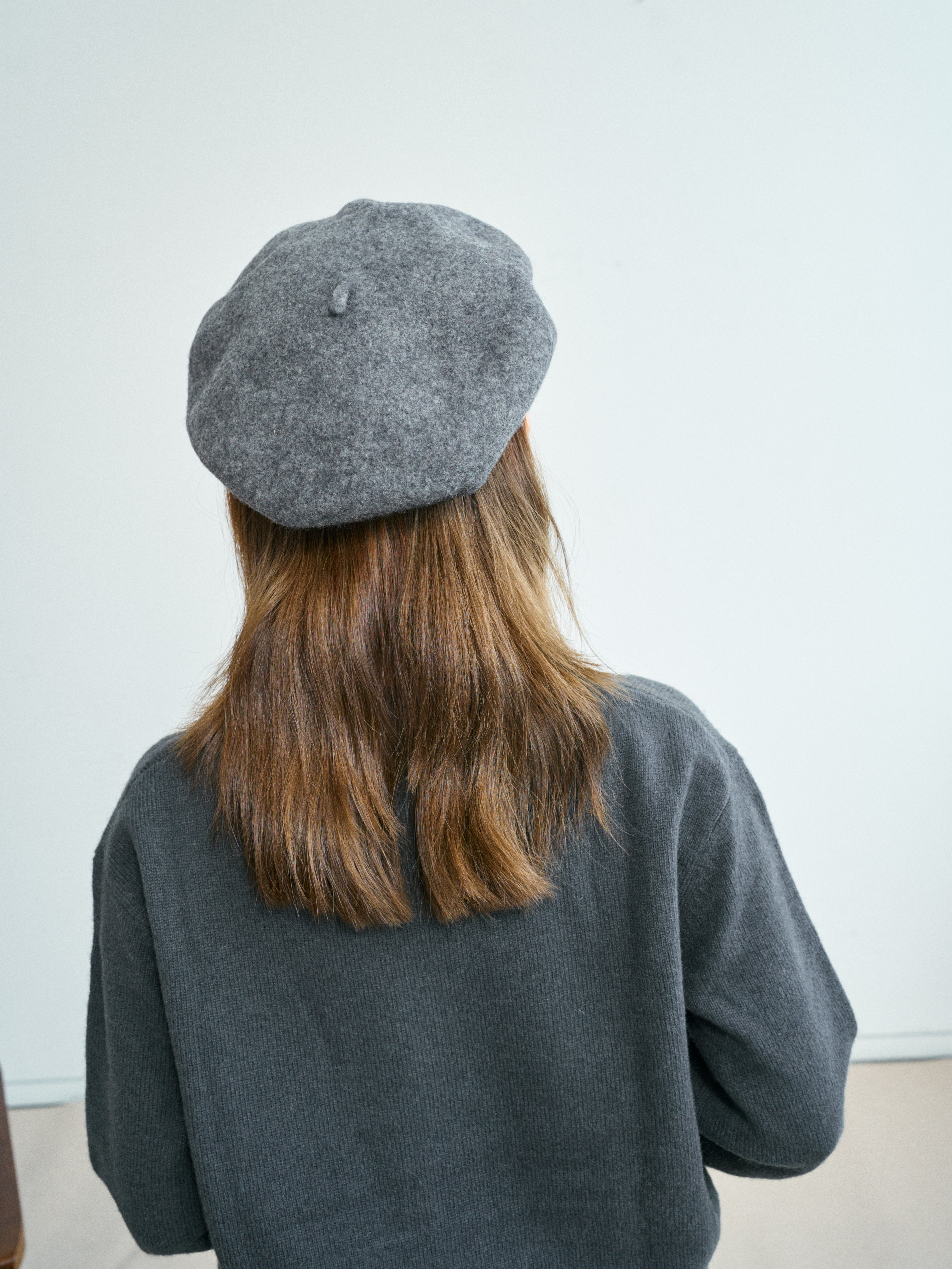 "Bon Chic" Wool Beret - Grey