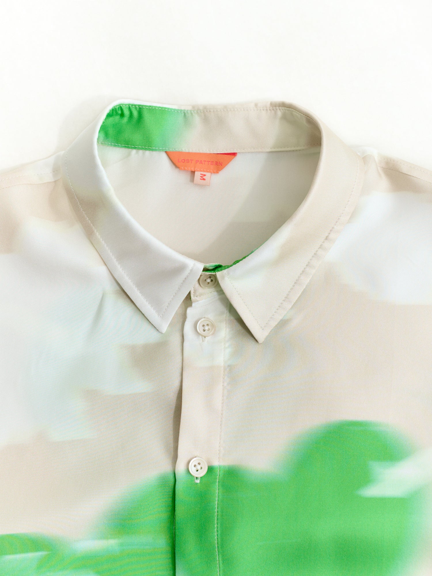 "Frida's Dream " Oversized Silk Shirt - Green & Cream