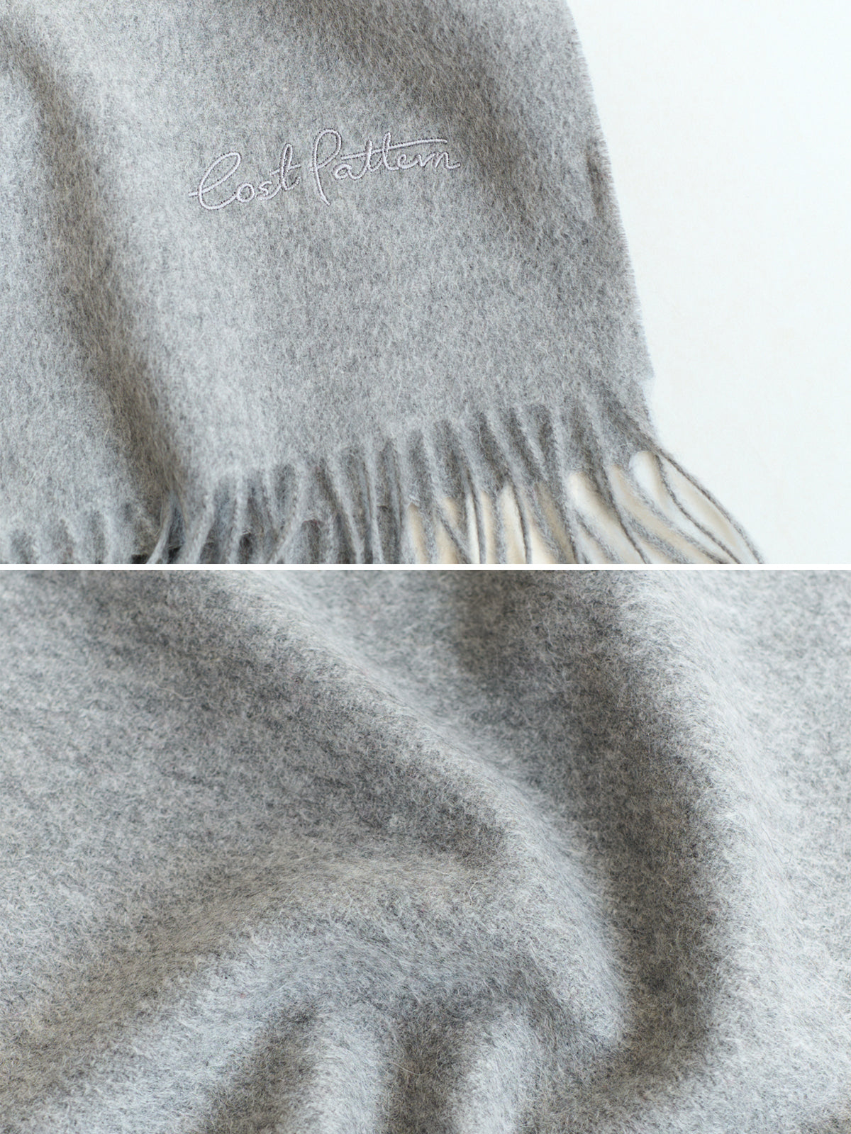 "Lost in Warmth" Classic Cashmere Scarf - Grey