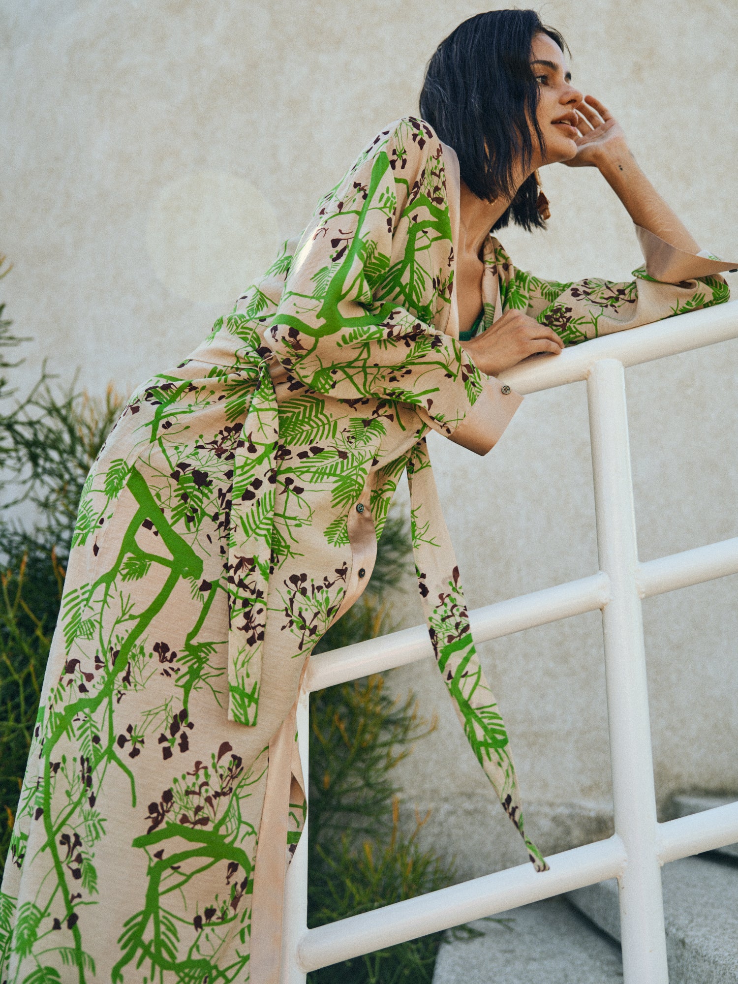 Lost Pattern NYC Coco Dream Belted Kaftan Dress in Green at Nordstrom, Size Large Lost Pattern NYC Coco Dream Belted Kaftan Dress in Green at Nordstrom, Size Large